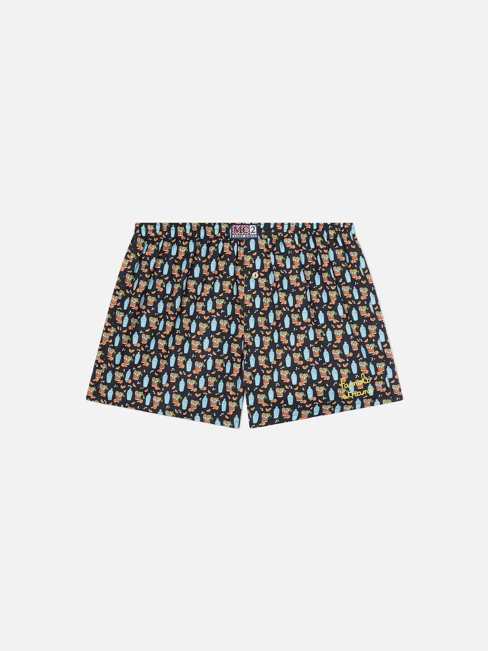mc2-saint-barth-boxer-adam-in-cotone-nero-con-stampa-cocktail image 1
