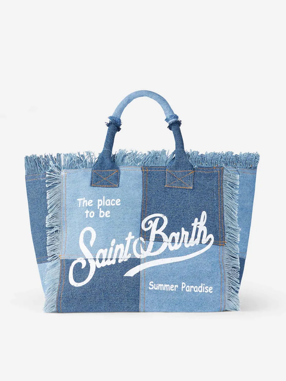 mc2-saint-barth-vanity-borsa-tote-spalla-in-canvas-cotone-denim-patchwork-blu image 1