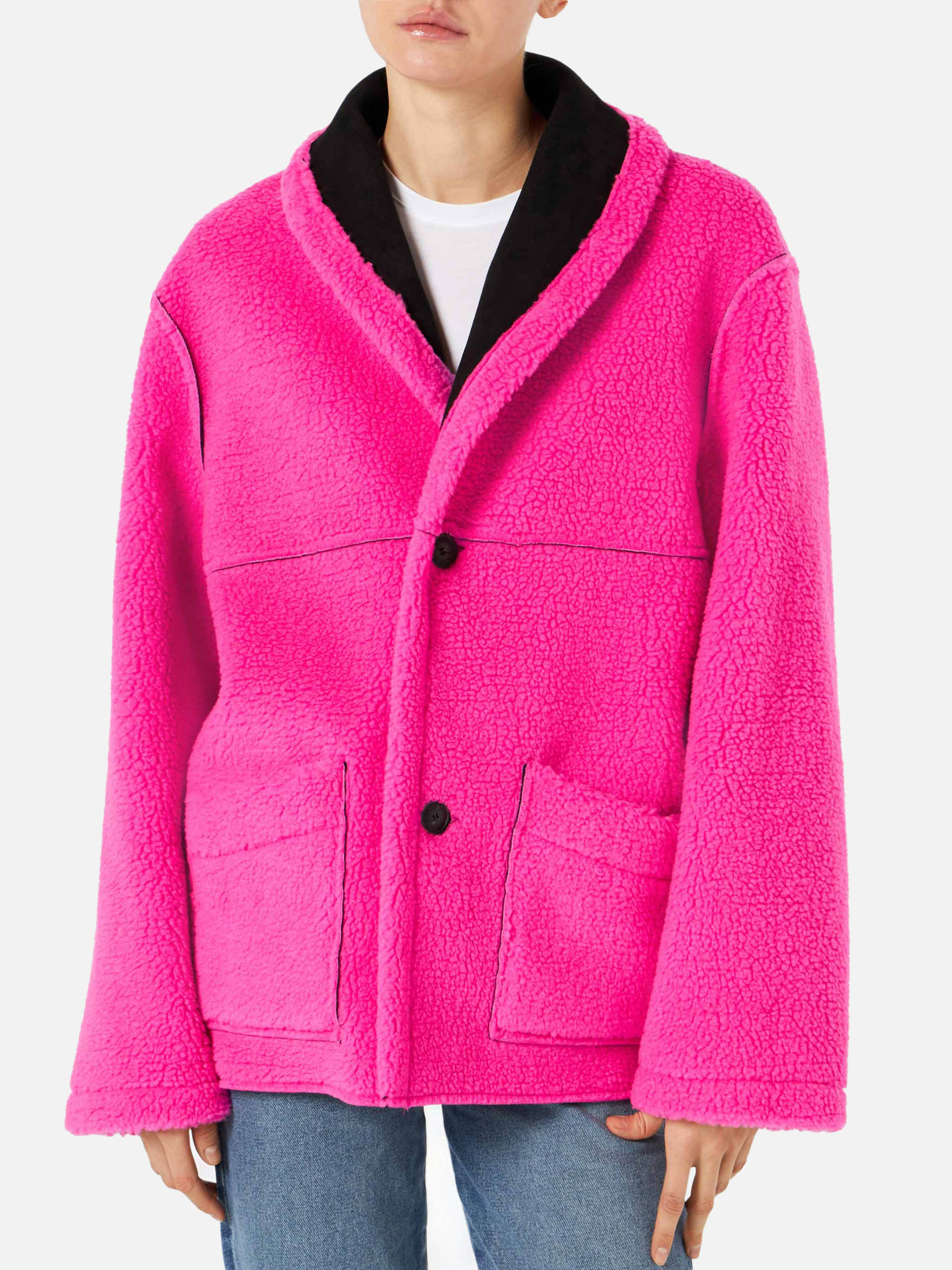cappotto-dorys-mc2-saint-barth-in-shearling-sintetico-reversibile-nero-e-fucsia- image 2