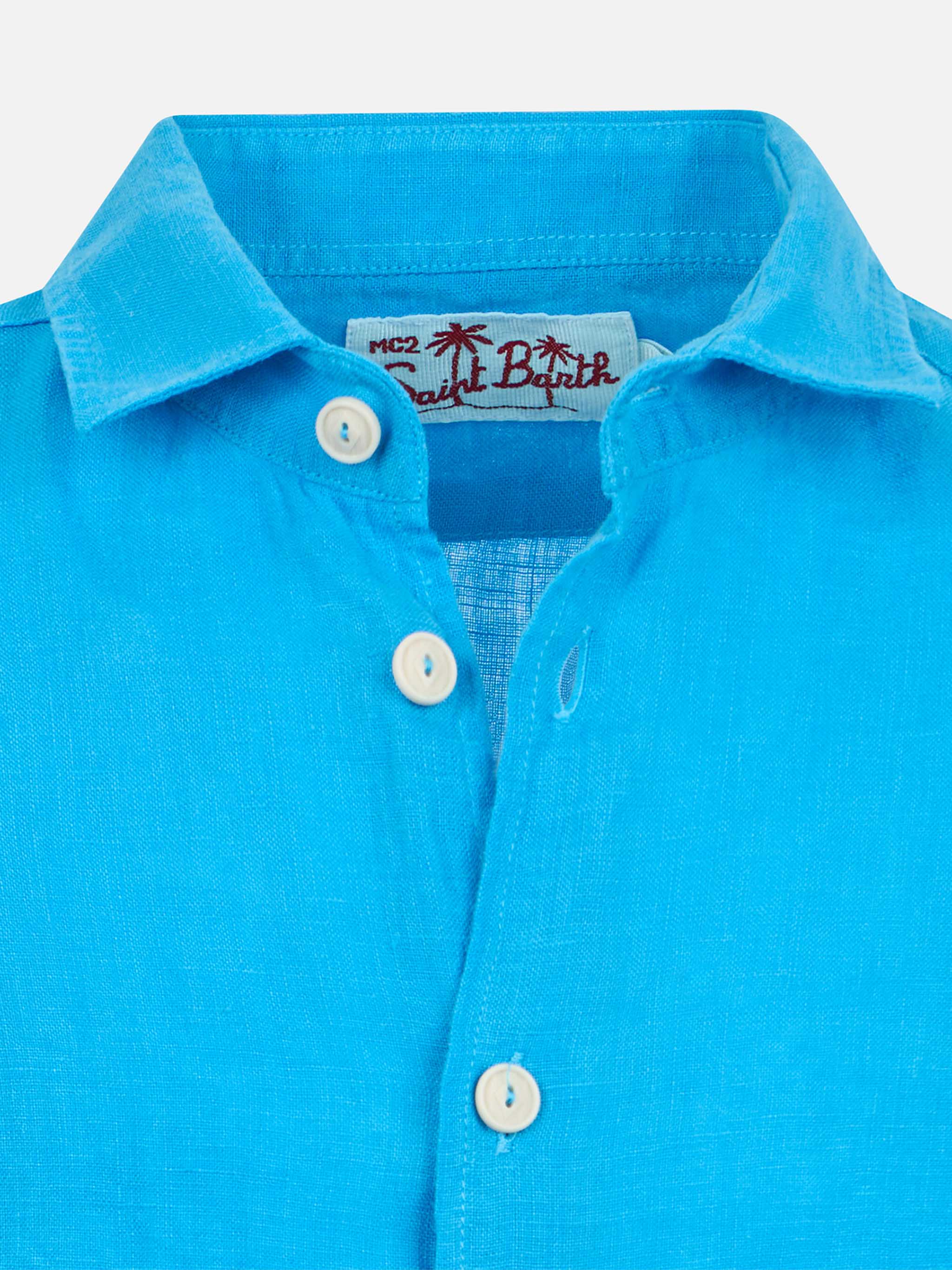 mc2-saint-barth-agnes-camicia-in-lino-turchese-bambino image 3