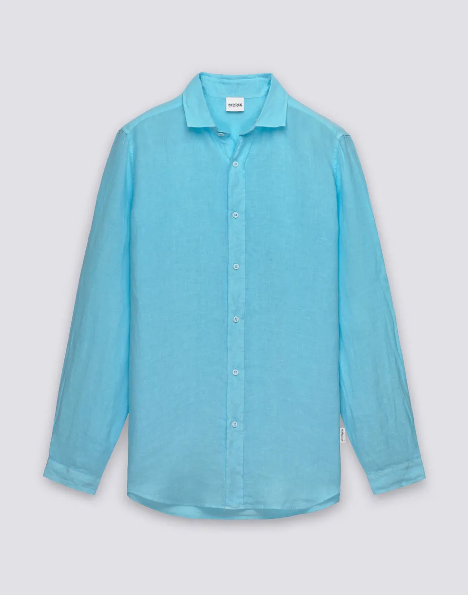 sundek-camicia-da-uomo-in-lino-tinto-capo-regular-gm820shli5tc image 1