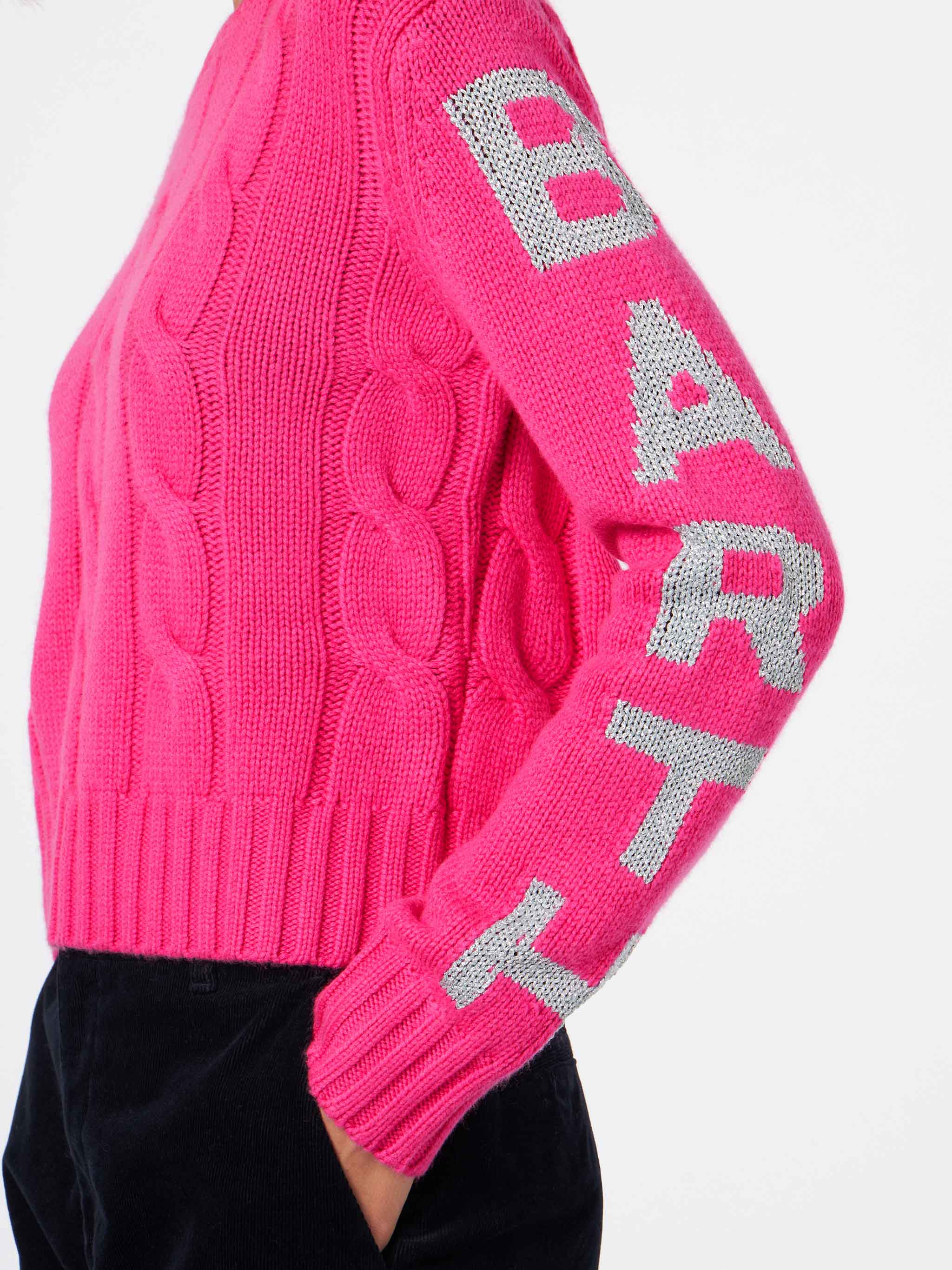 mc2-saint-barth-maglione-donna-malmo-fucsia-fluo-con-jacquard-lurex image 3