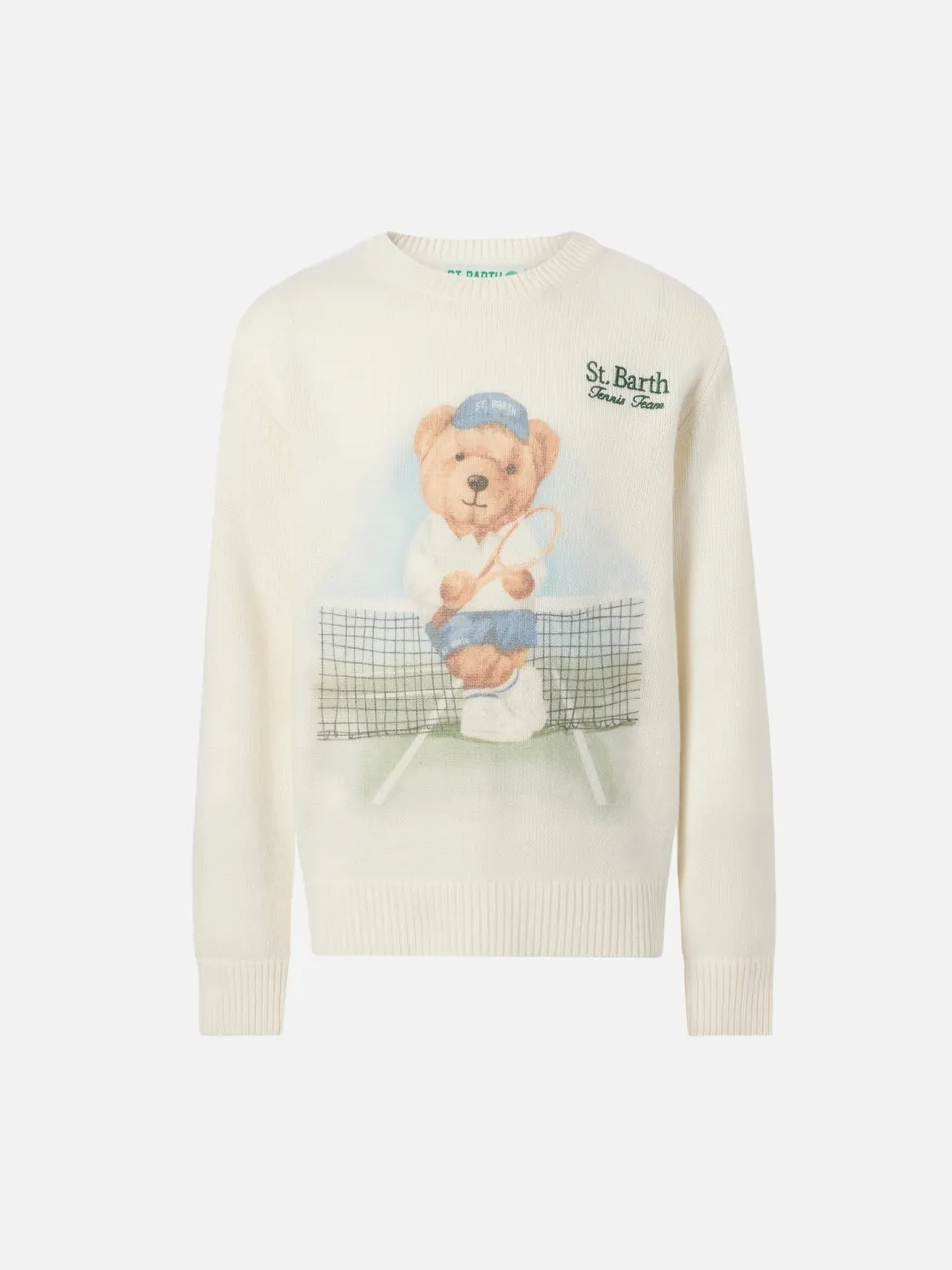 mc2-saint-barth-maglione-douglas-ragazzo-in-misto-cashmere-beige-con-stampa-orse image 1
