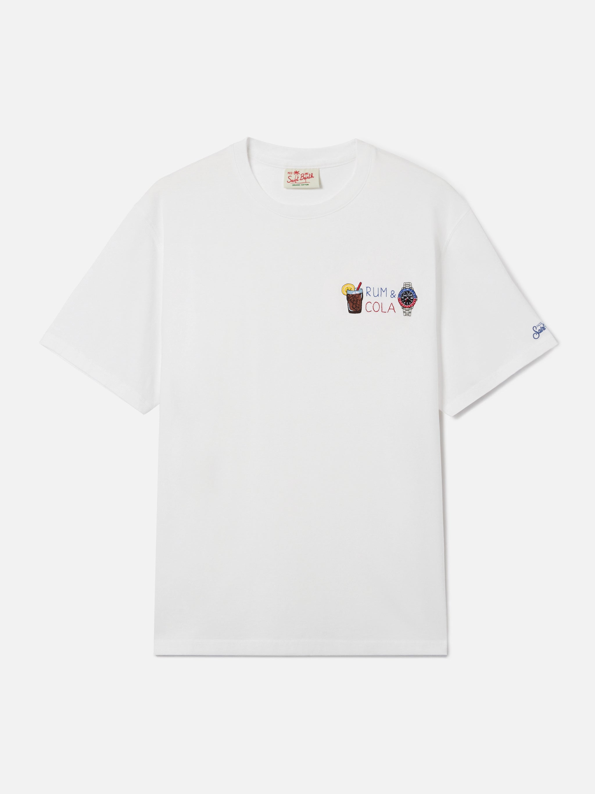 mc2-saint-barth-t-shirt-portofino-bianca-con-ricamo-rum-e-cola image 5