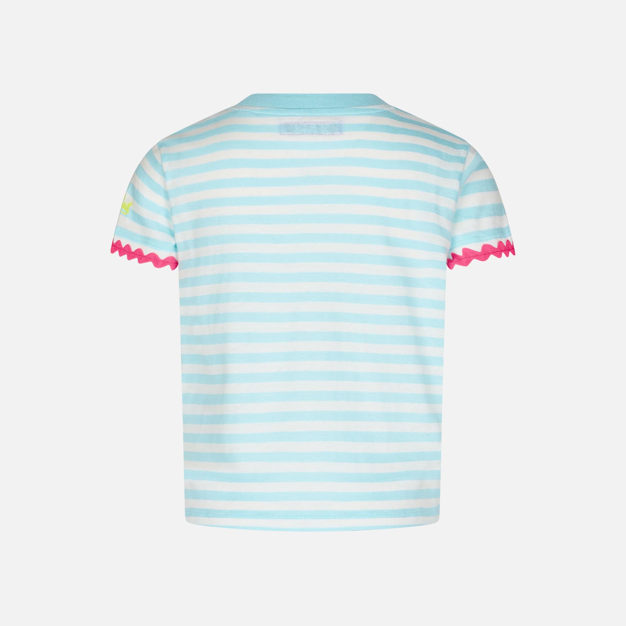 mc2-saint-barth-t-shirt-bambina-righe-bianco-verde-acqua-con-ricamo-saint-barth image 2