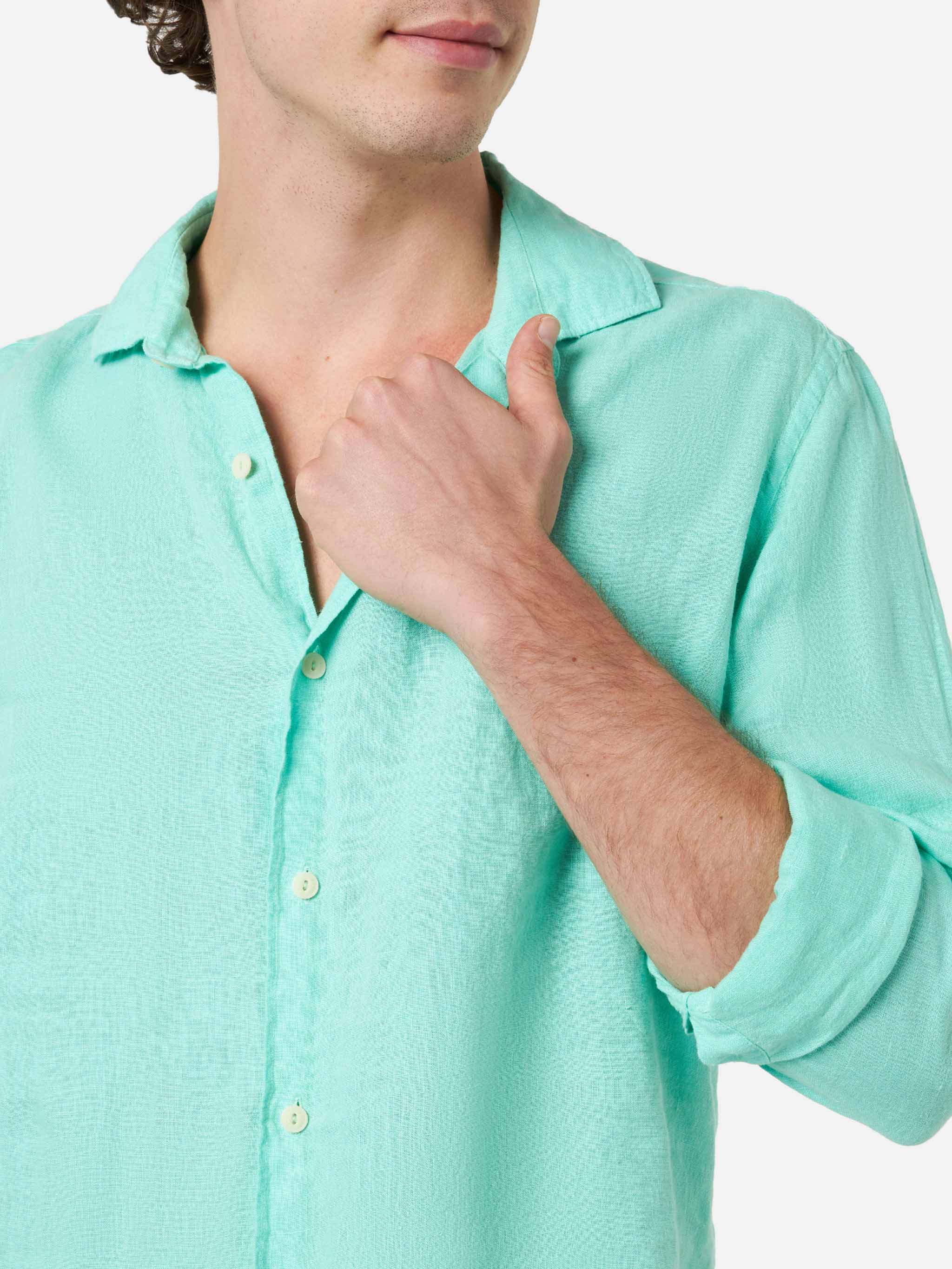 mc2-saint-barth-camicia-uomo-pamplona-in-puro-lino-verde-menta image 3