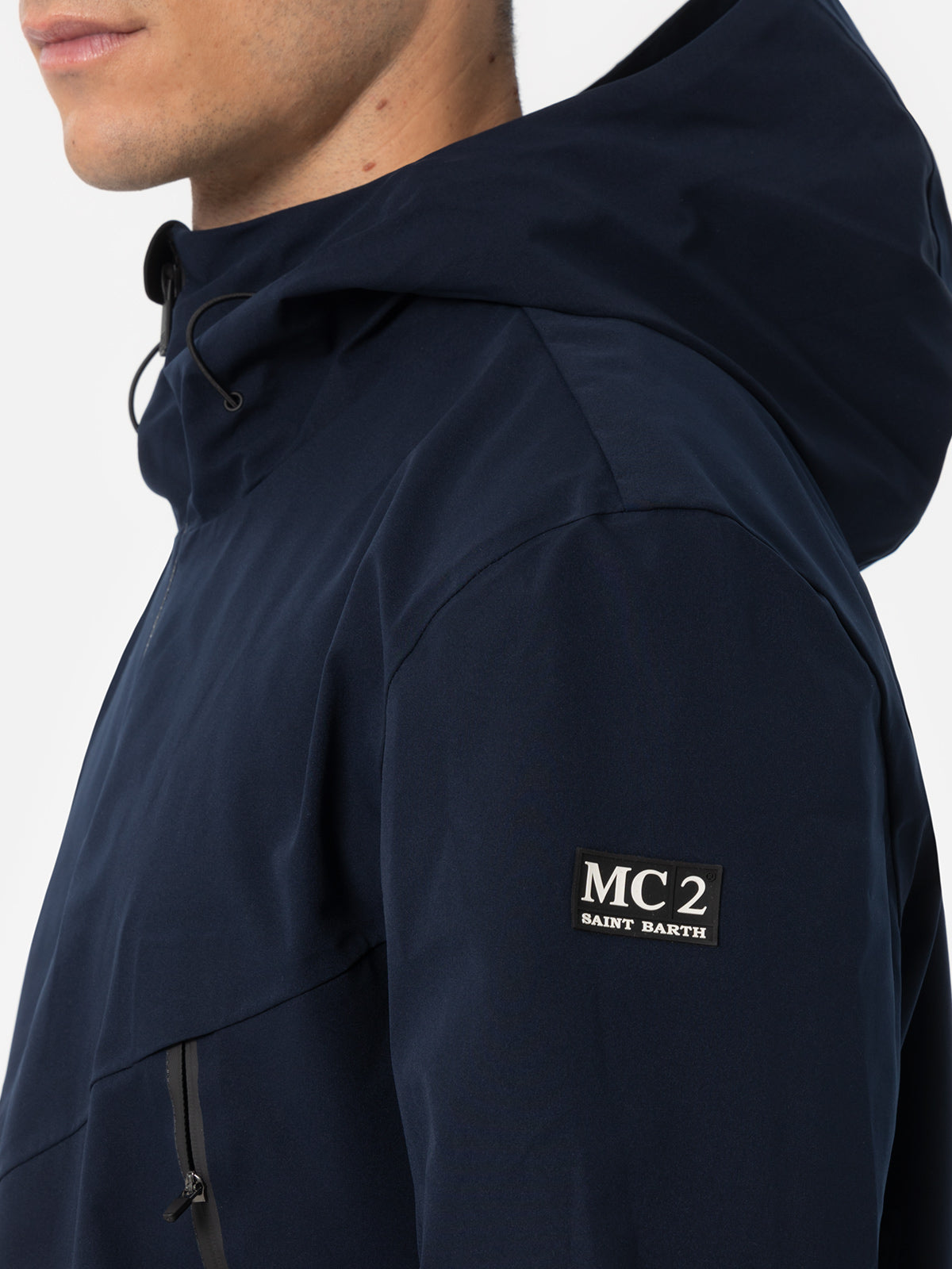 mc2-saint-barth-parson-giacca-uomo-tecnico-3-layer-blu-navy-con-cappuccio image 3