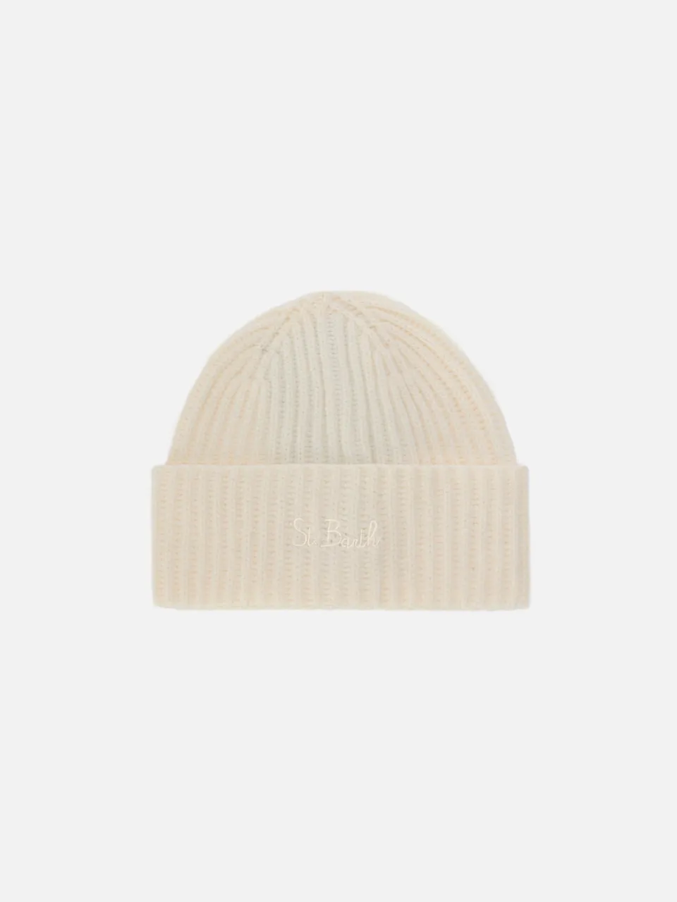 mc2-saint-barth-berretto-moss-jr-in-100-lana-bianco-con-ricamo-st-barth-cappello image 1