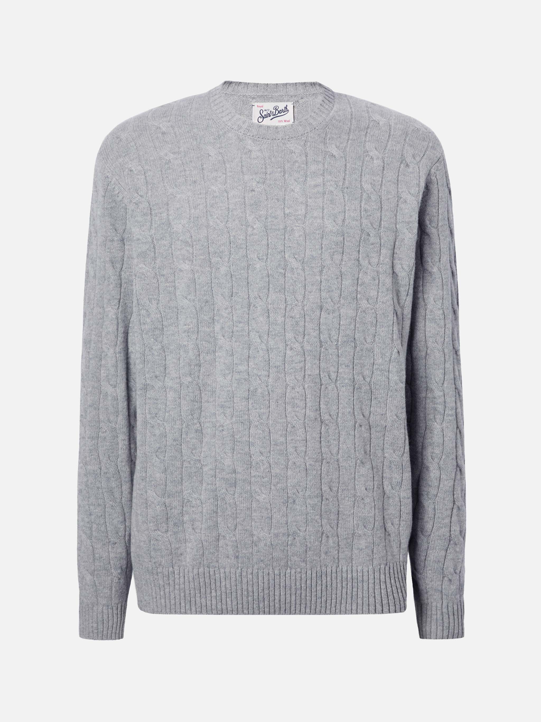 mc2-saint-barth-maglione-girocollo-regent-a-trecce-100-lana-merino-grigio-melang image 5