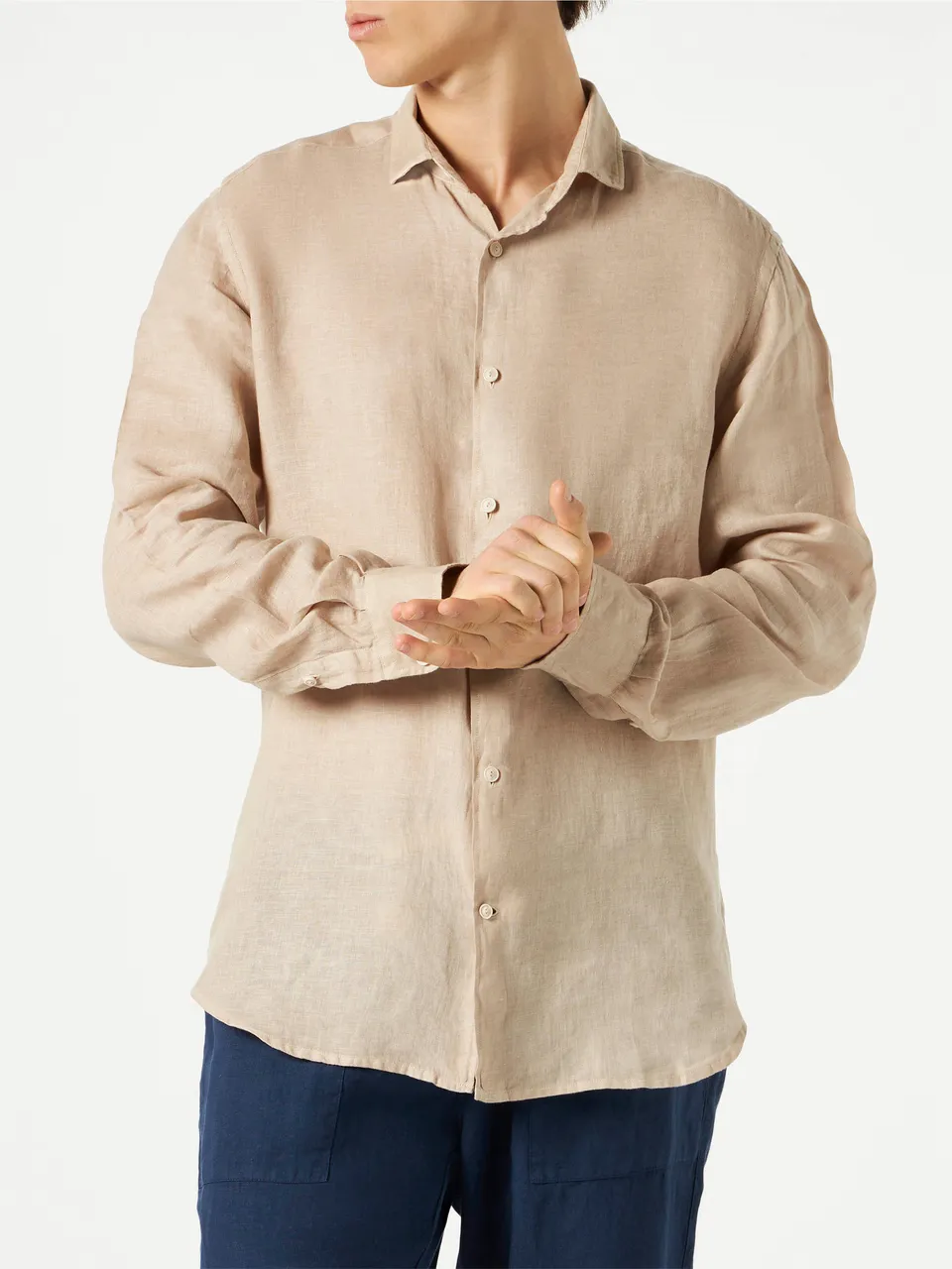 mc2-saint-barth-pamplona-camicia-uomo-lino-beige image 1