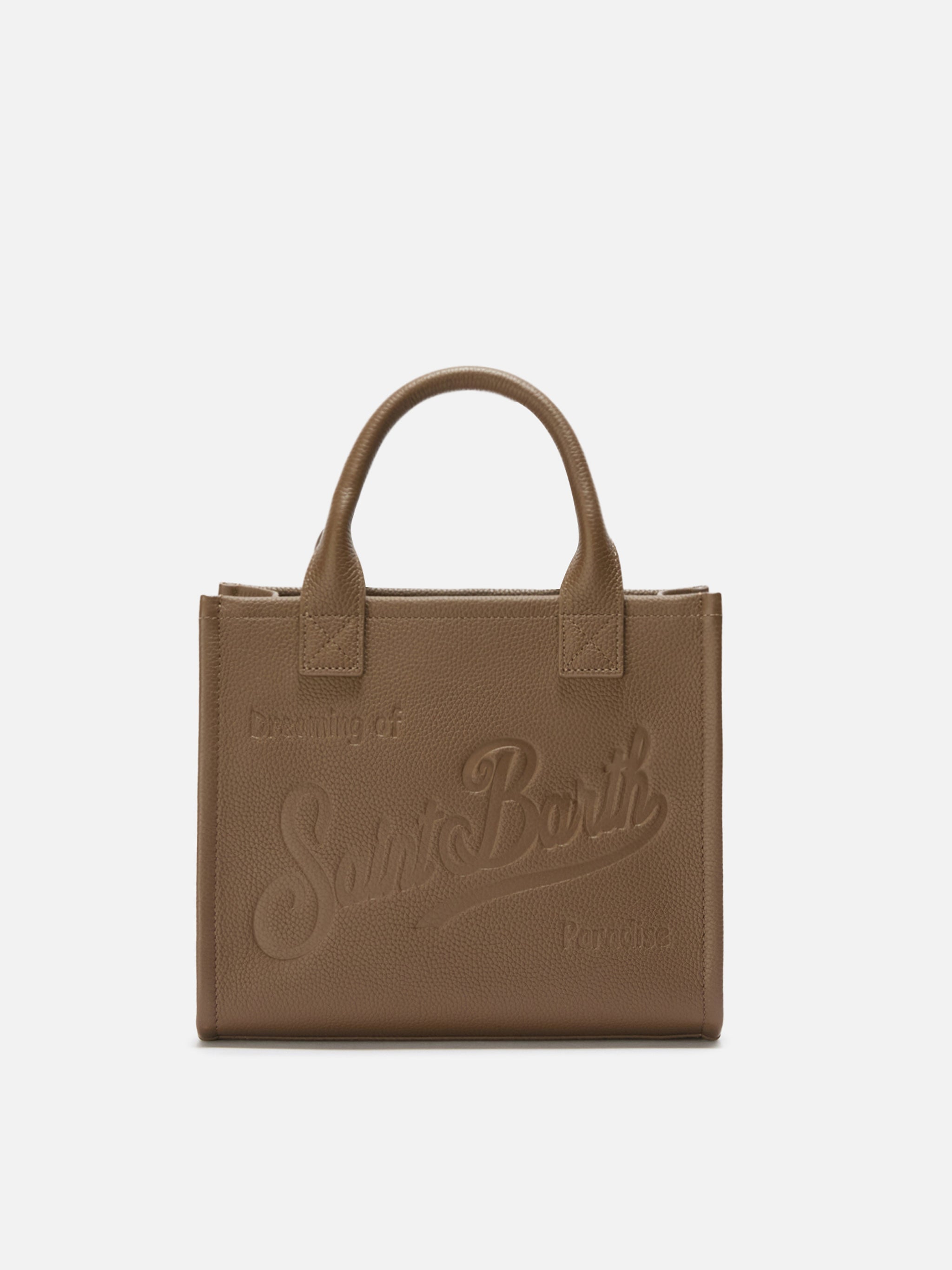 mc2-saint-barth-borsa-a-spalla-vanity-bag-midi-in-pelle-martellata-marrone image 1