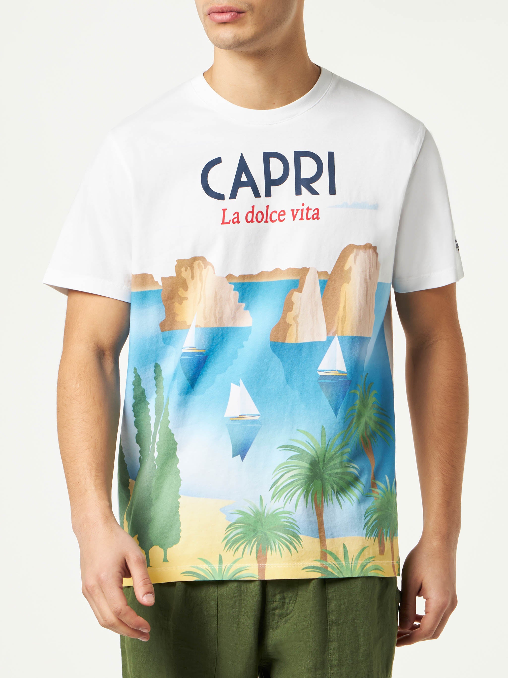 mc2-saint-barth-t-shirt-uomo-cotone-capri-postcard-azzurra image 2