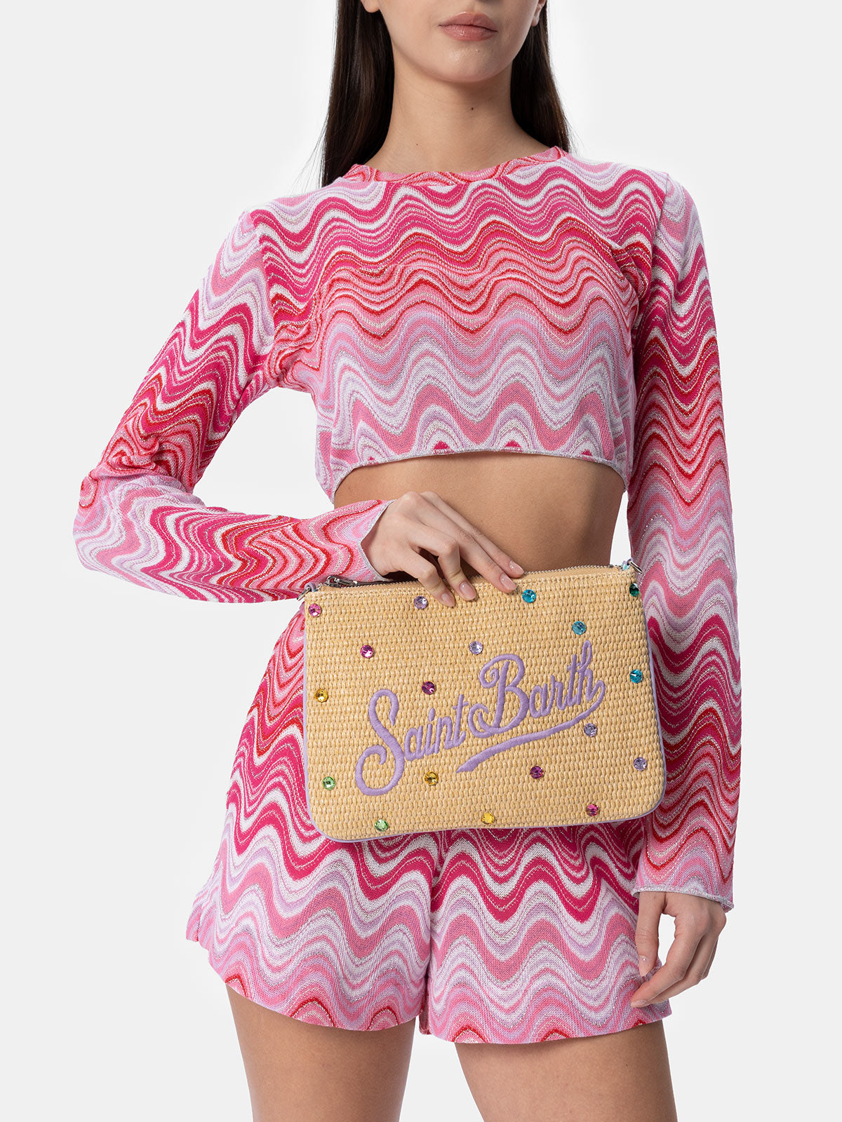 mc2-saint-barth-t-shirt-cropped-siviglia-in-maglia-raschel-rosa image 4