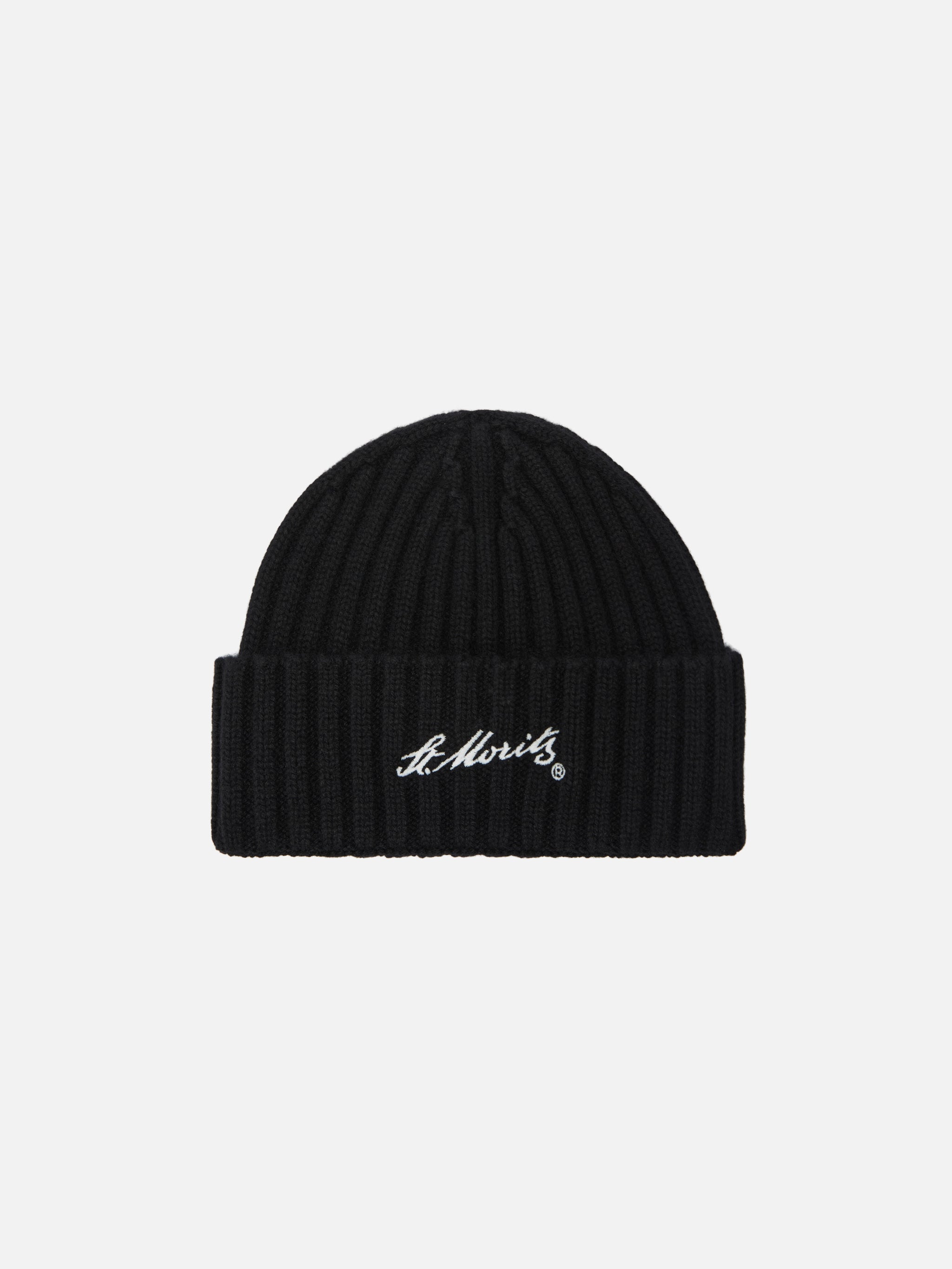 mc2-saint-barth-wengen-berretto-in-cashmere-nero-con-ricamo-st-moritz image 1