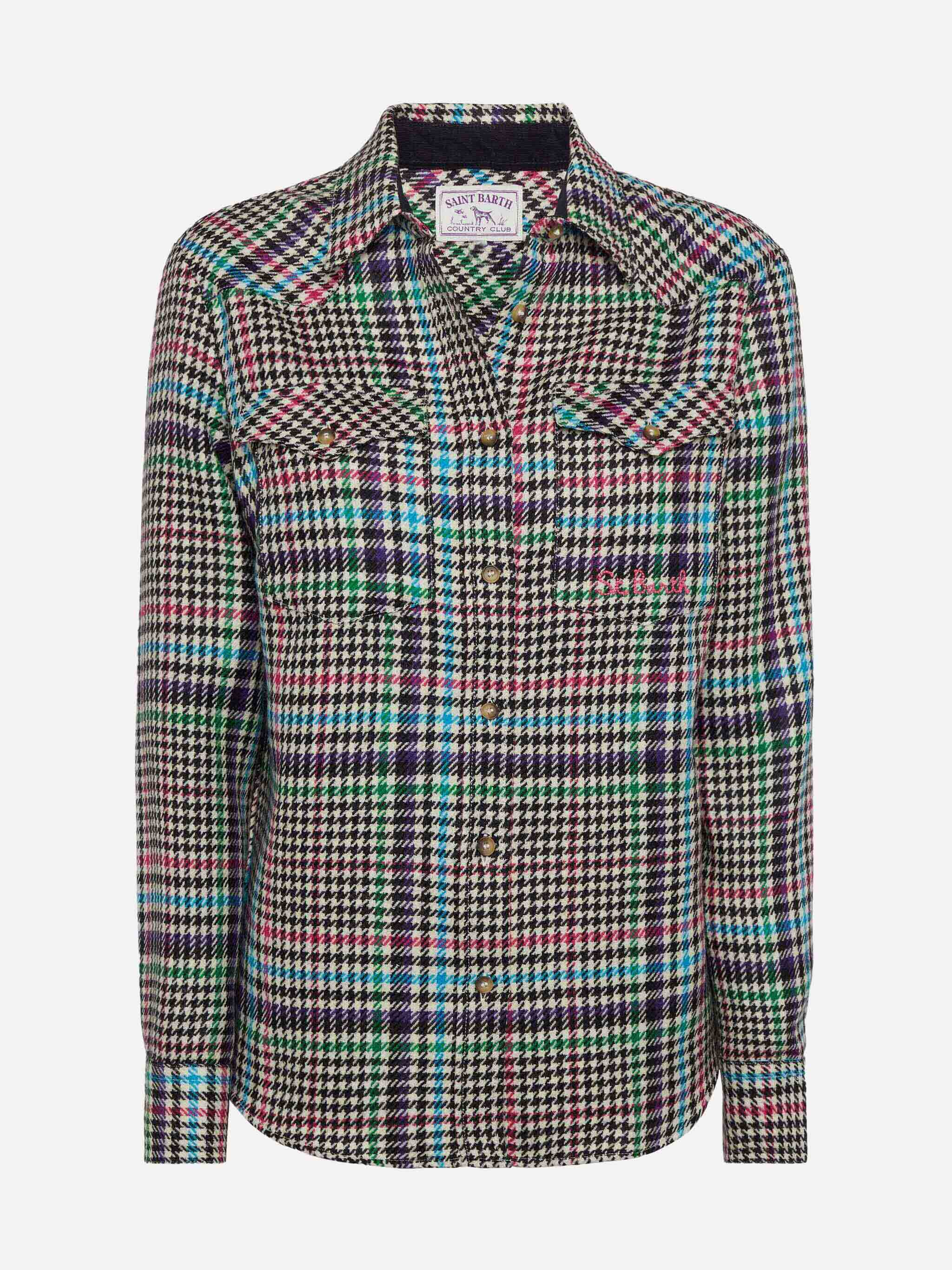 mc2-saint-barth-deer-camicia-donna-lana-principe-di-galles image 4