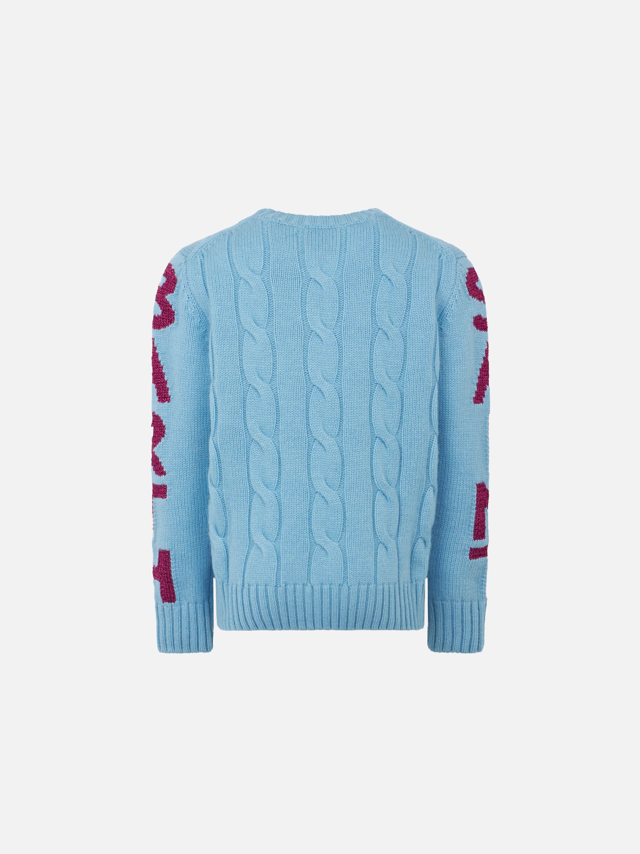 mc2-saint-barth-maglia-bambina-girocollo-azzurro-lurex-misto-lana-cashmere image 2