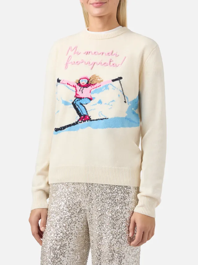 mc2-saint-barth-new-queen-maglione-donna-misto-cashmere-bianco-jacquard image 1