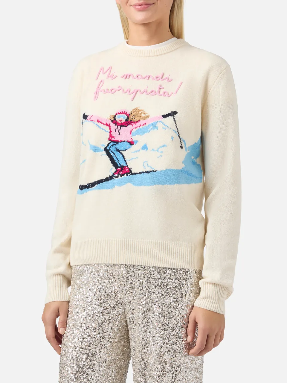 mc2-saint-barth-new-queen-maglione-donna-misto-cashmere-bianco-jacquard image 1