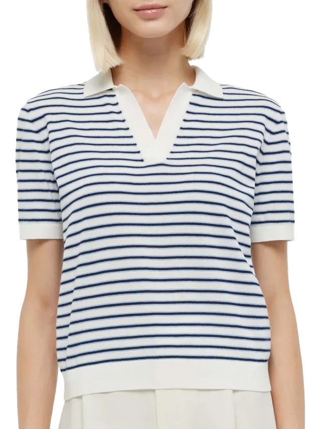 polo-donna-mc2-saint-barth-evonne-a-righe-blu-in-cotone image 1