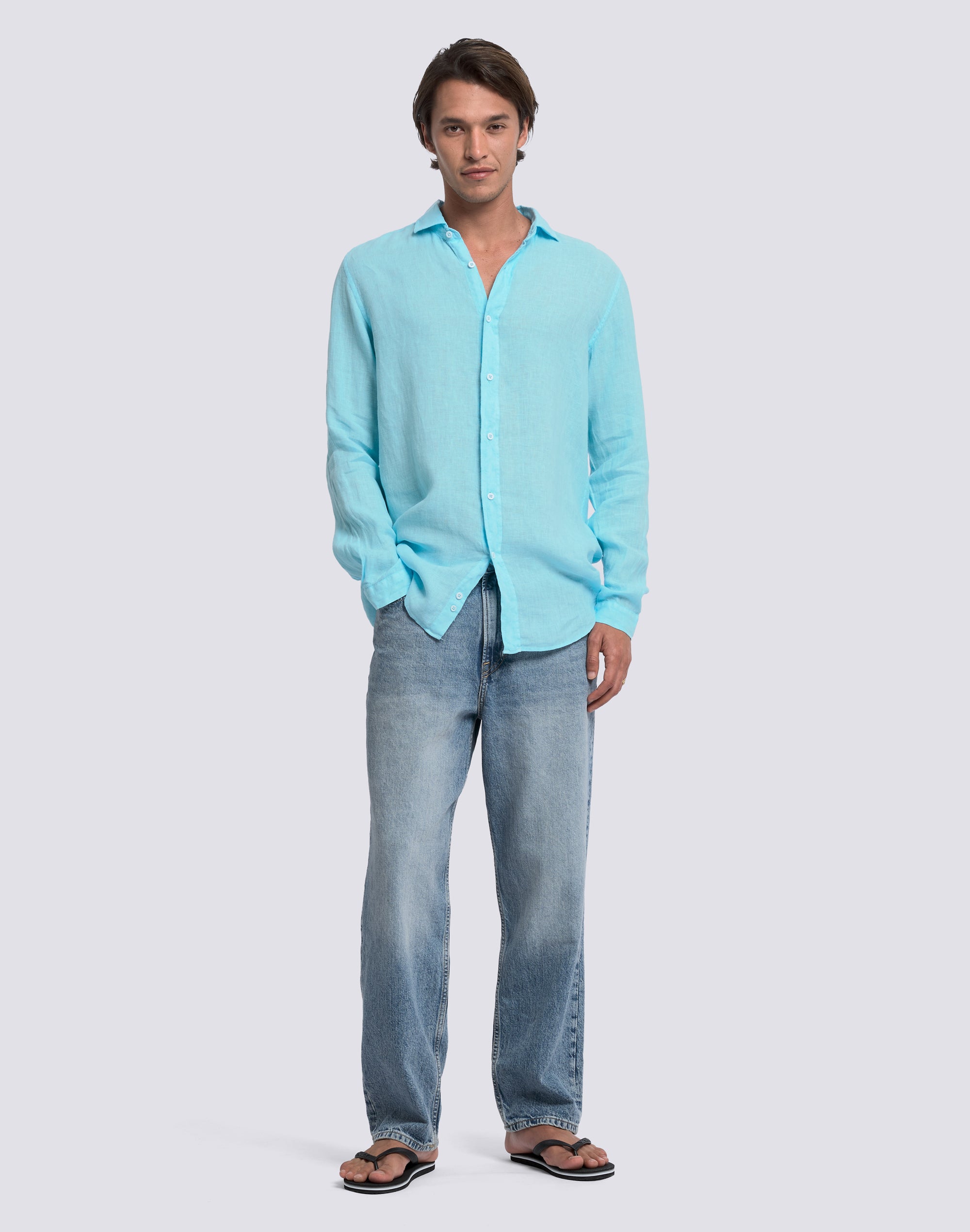 sundek-camicia-da-uomo-in-lino-tinto-capo-regular-gm820shli5tc image 3