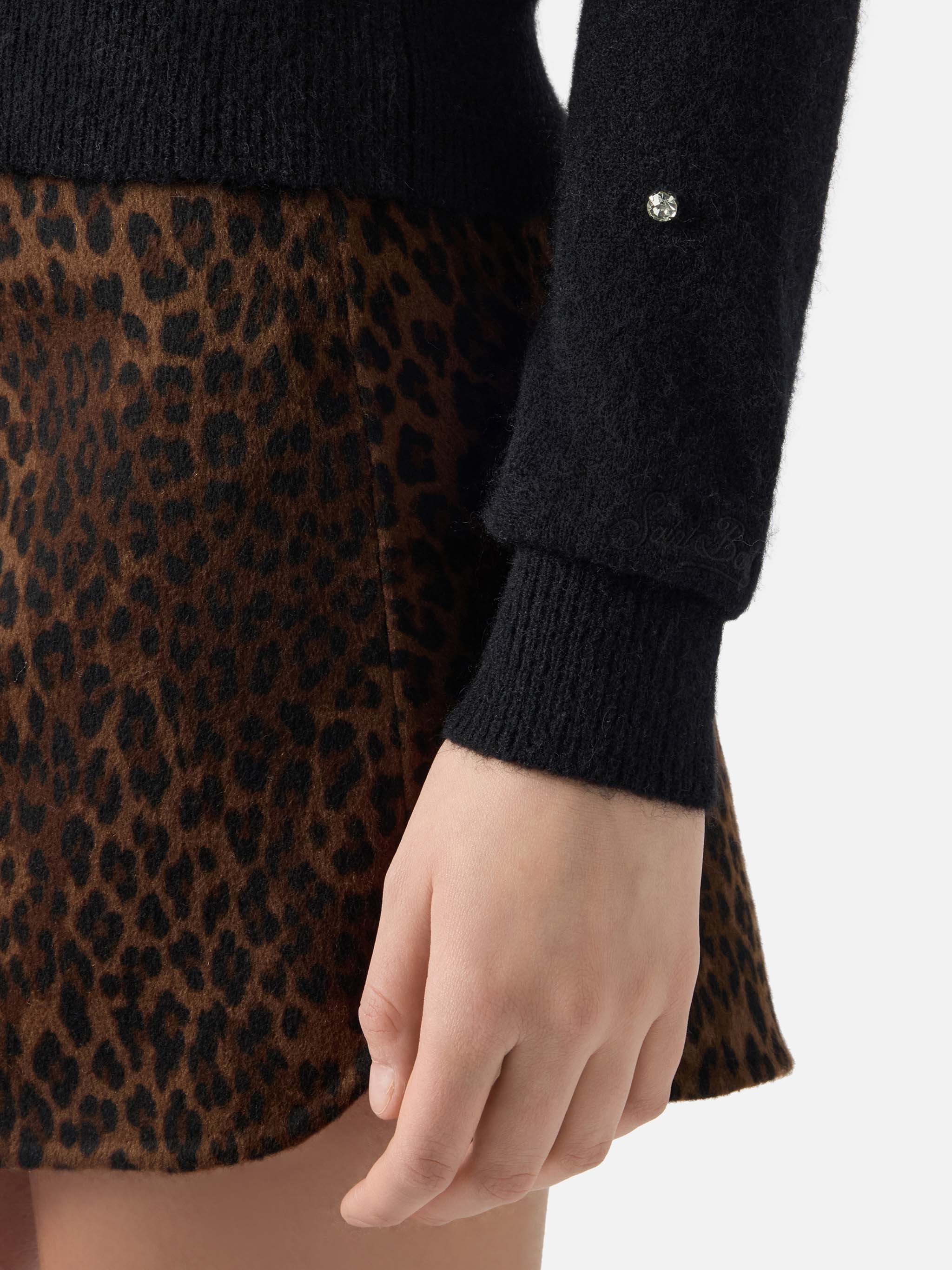 mc2-saint-barth-bellamy-cardigan-donna-nero-con-strass image 4