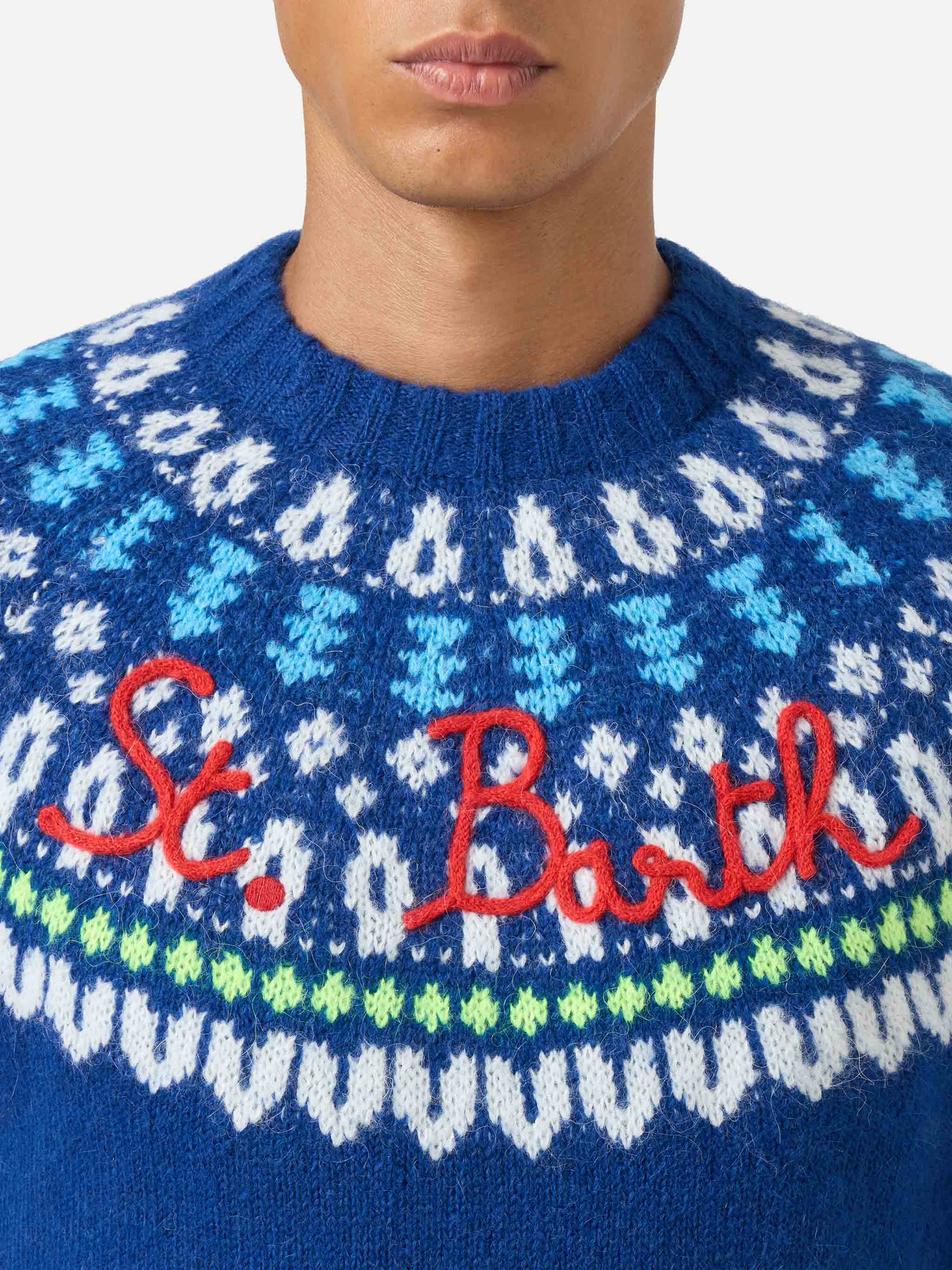 mc2-saint-barth-maglione-girocollo-heron-fair-isle-blu-navy-uomo image 2