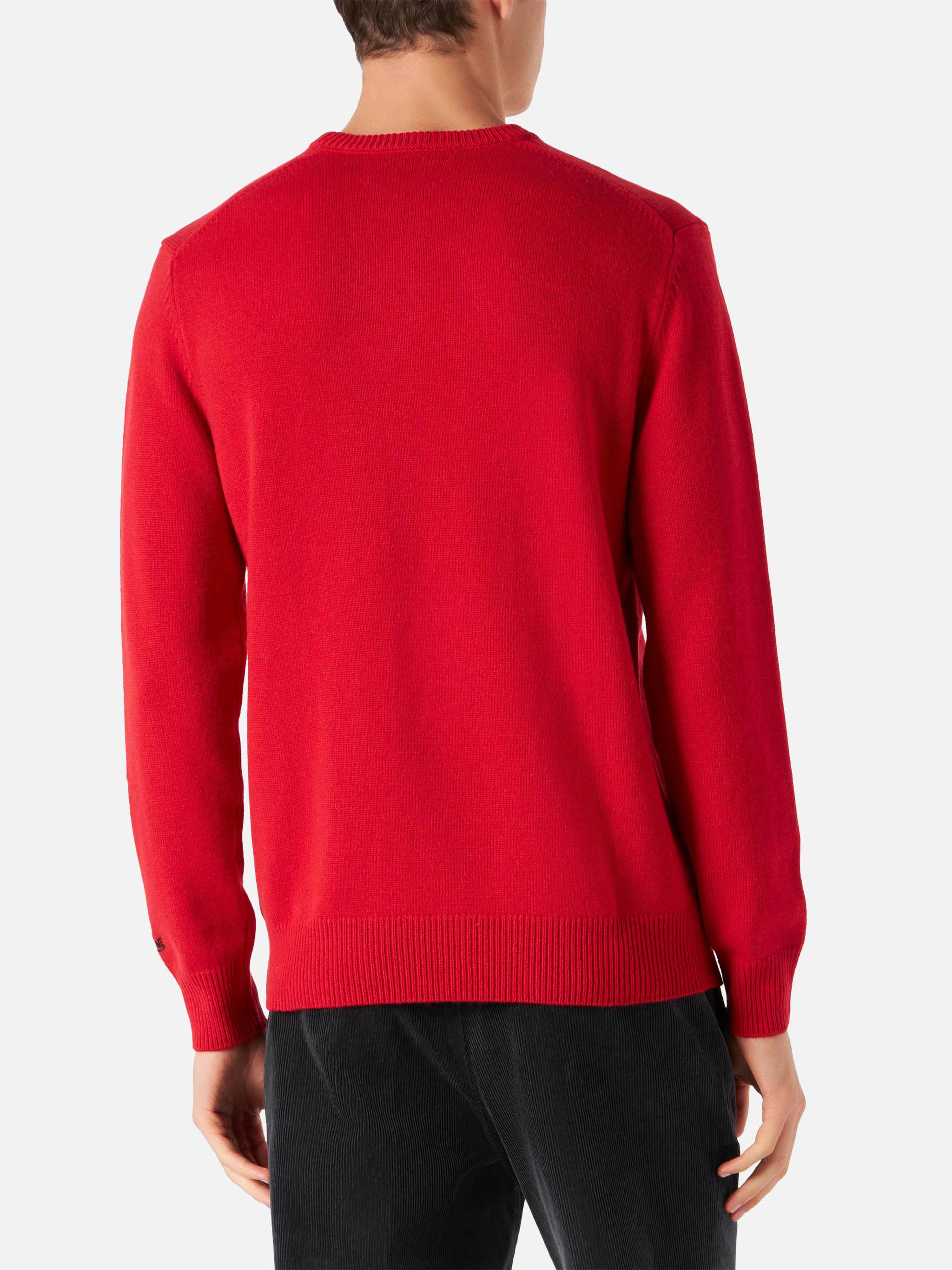 mc2-saint-barth-heron-maglia-uomo-snoopy-merry-misto-cashmere-rossa-peanuts-spec image 3