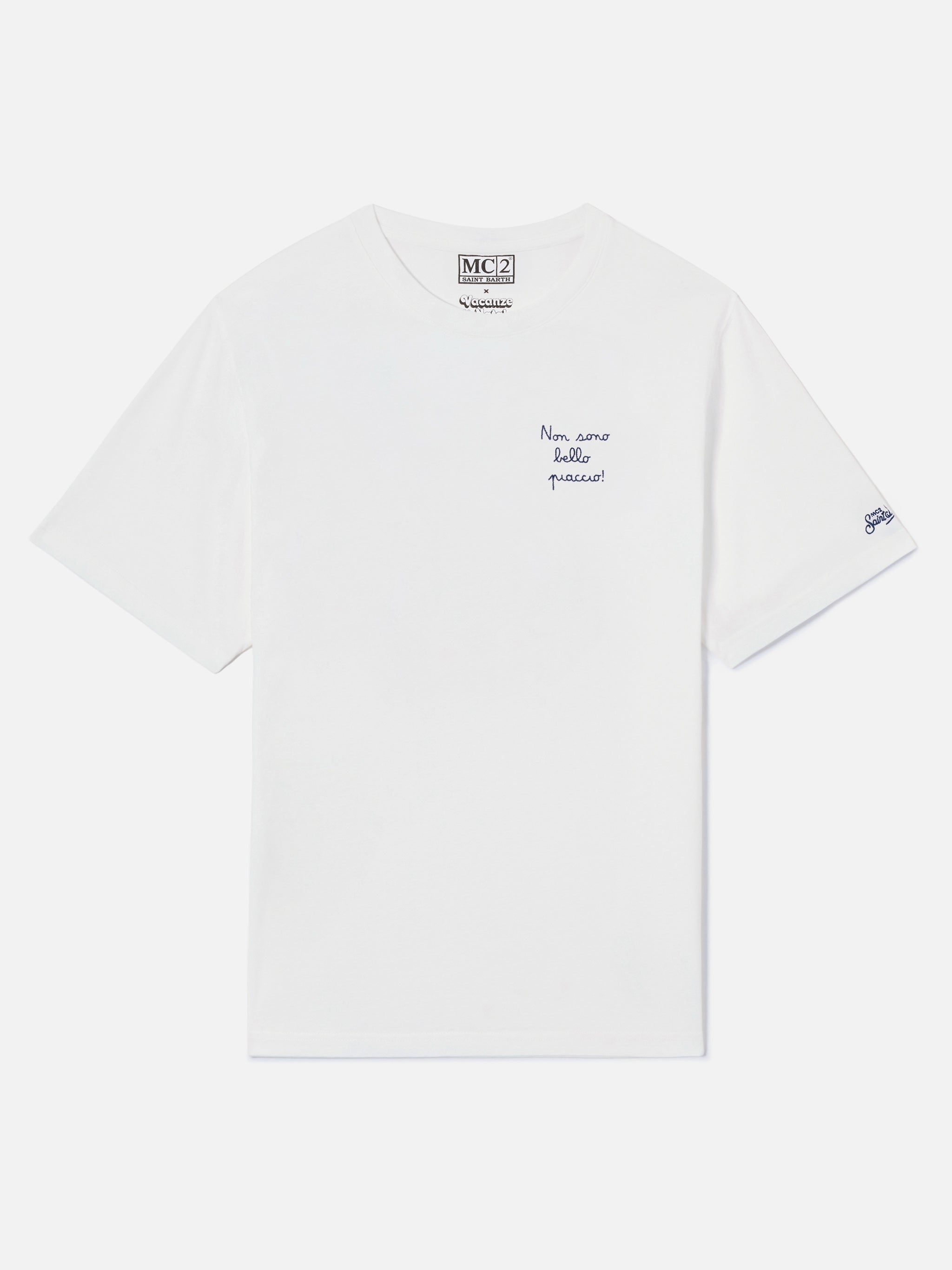 mc2-saint-barth-t-shirt-portofino-bianca-ricamo-non-sono-bello-piaccio-uomo image 4