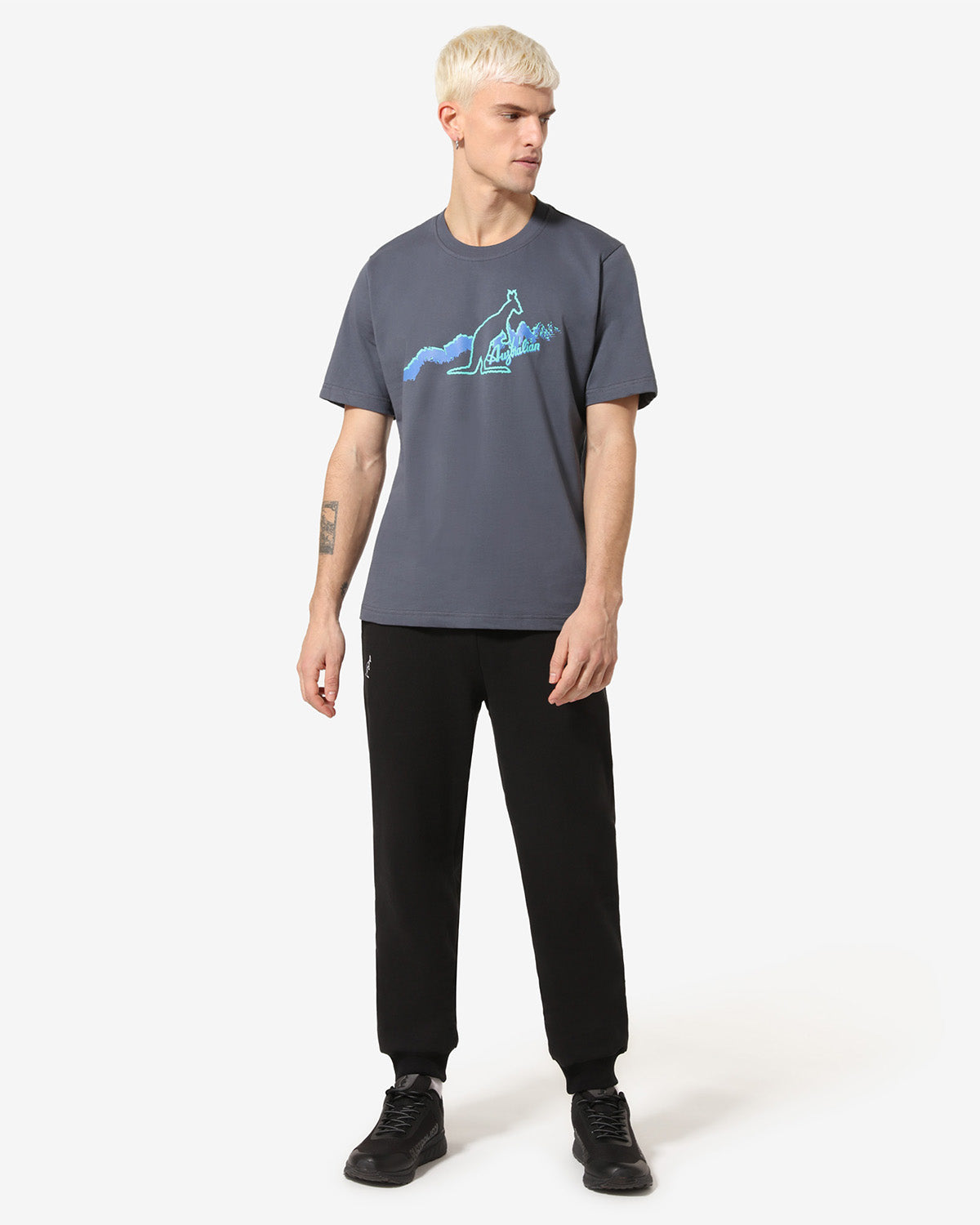 australian-road-t-shirt-archive-t-shirt-cotone-grigio-titanio-made-in-italy image 2