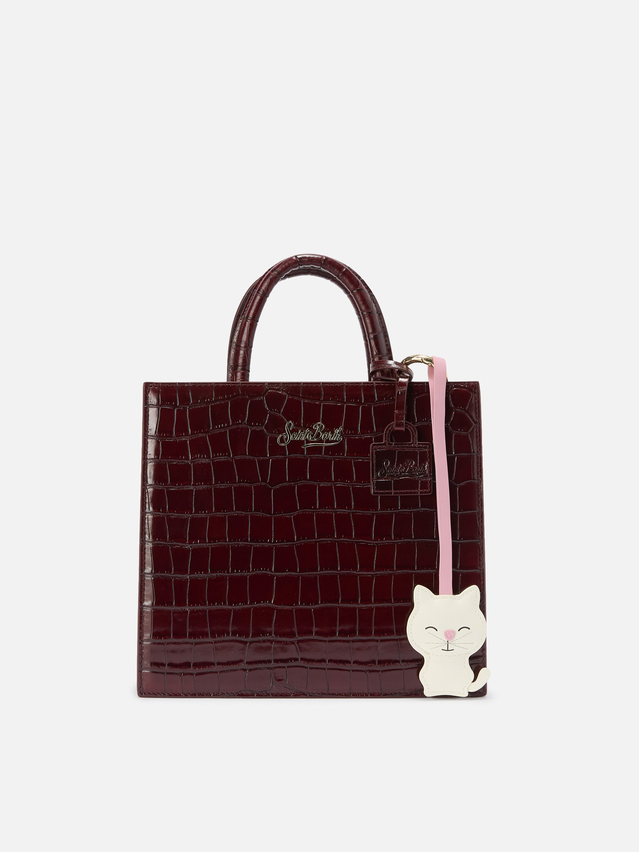 mc2-saint-barth-bag-charm-gatto-pelle-liscia-bianco-rosa-con-targhetta image 2