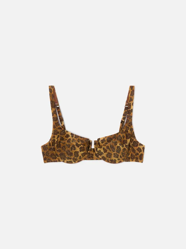mc2-saint-barth-top-bikini-amira-balconette-donna-animalier-marrone-lurex image 1