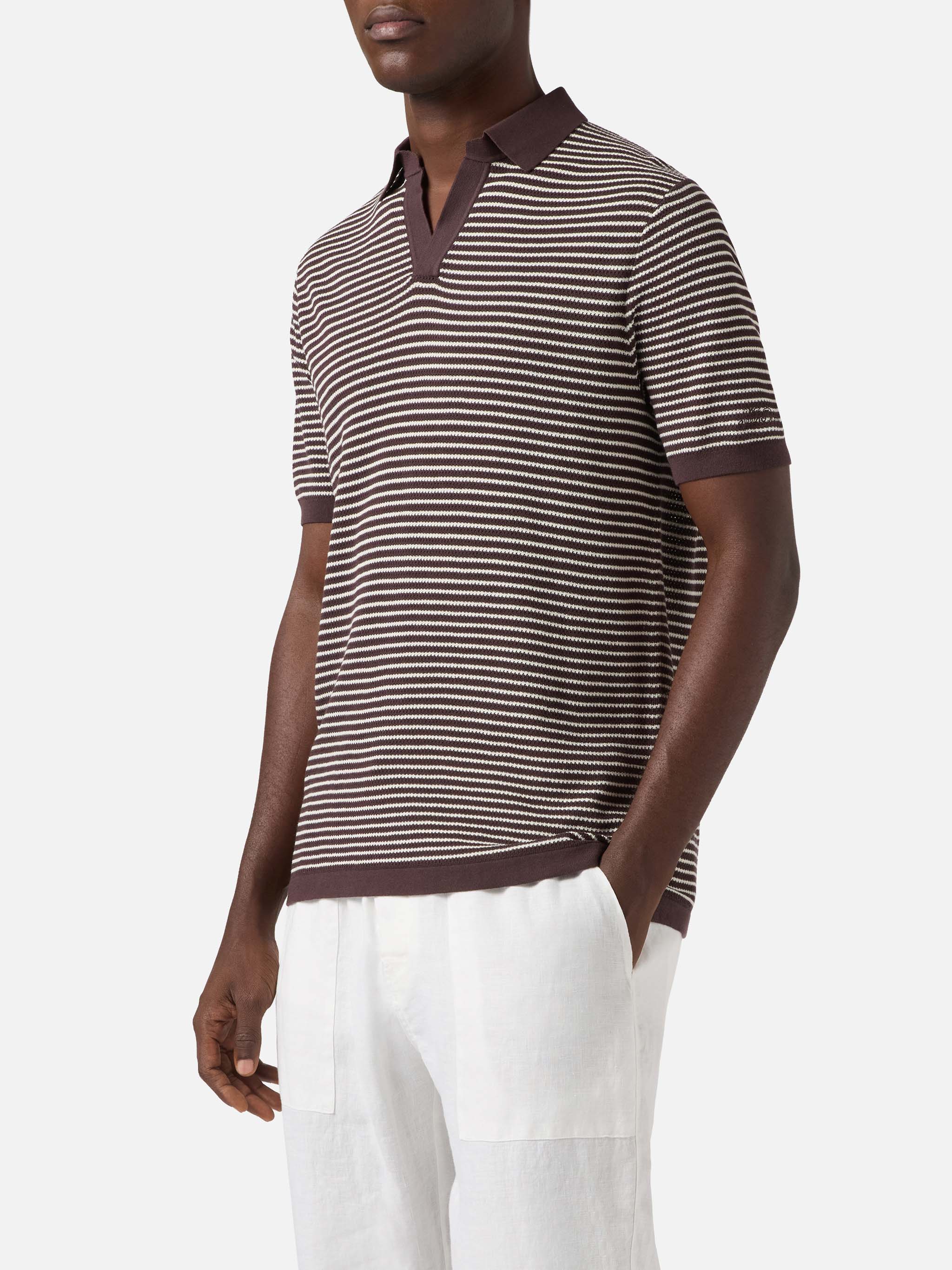 mc2-saint-barth-polo-sloan-in-cotone-pregiato-high-twist-a-righe-marroni image 1