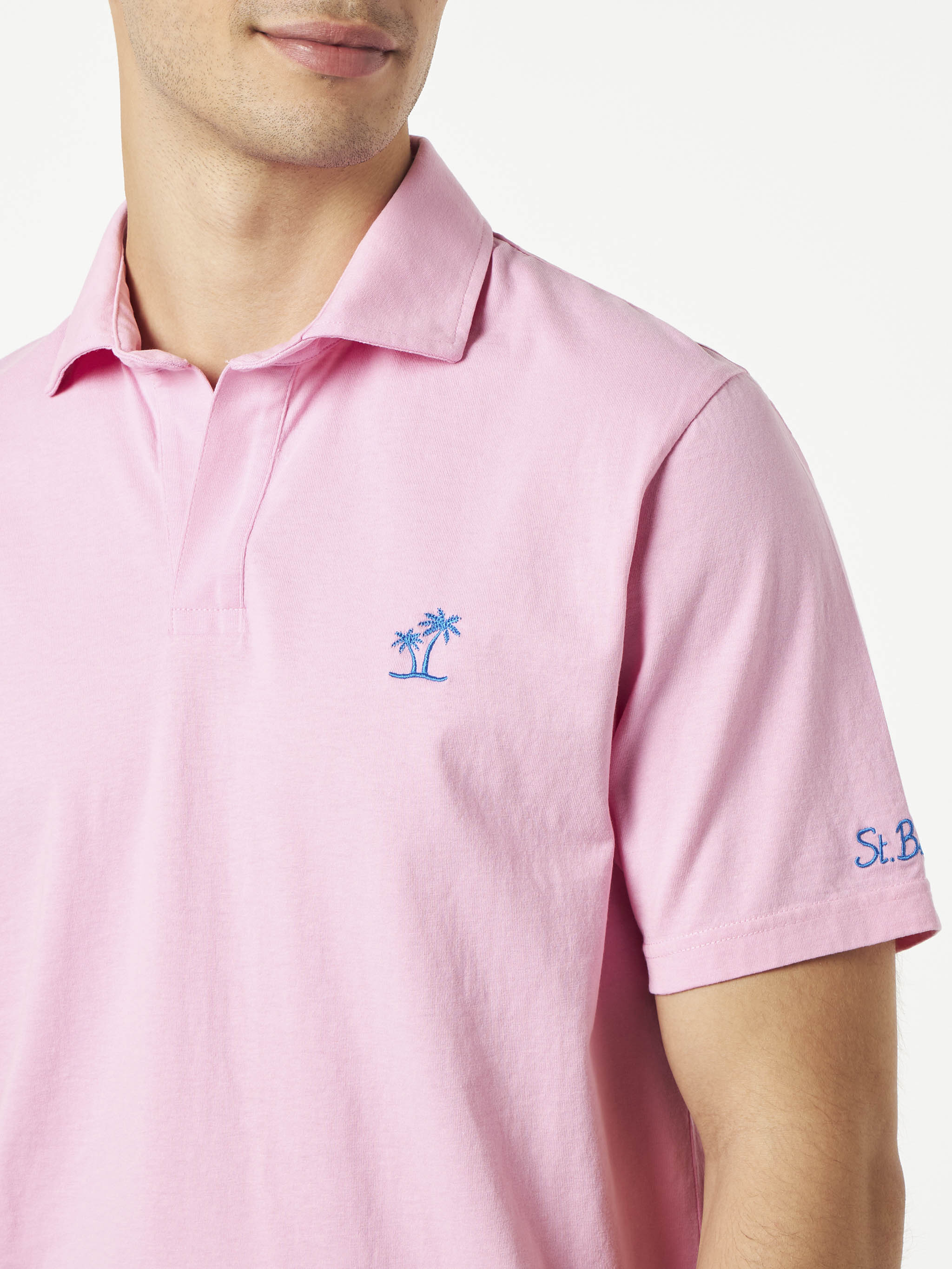 mc2-saint-barth-polo-brighton-da-uomo-rosa-in-cotone-jersey-con-trattamento-garm image 2