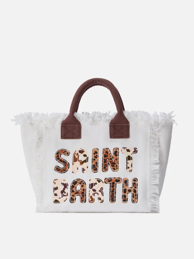 mc2-saint-barth-colette-borsa-canvas-bianca-con-patch-logo-animalier image 1