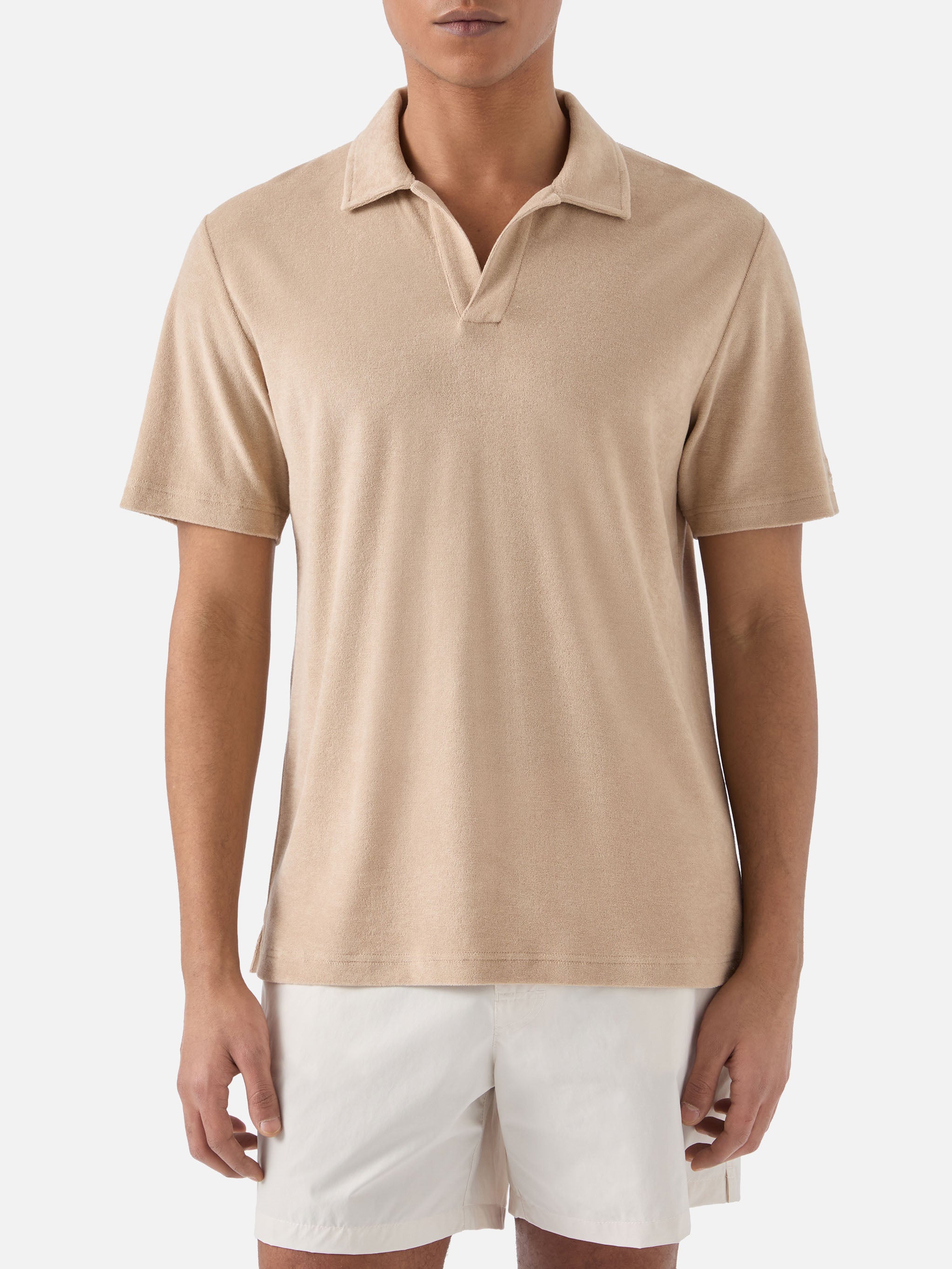 mc2-saint-barth-polo-jeremy-in-cotone-effetto-spugna-beige image 1