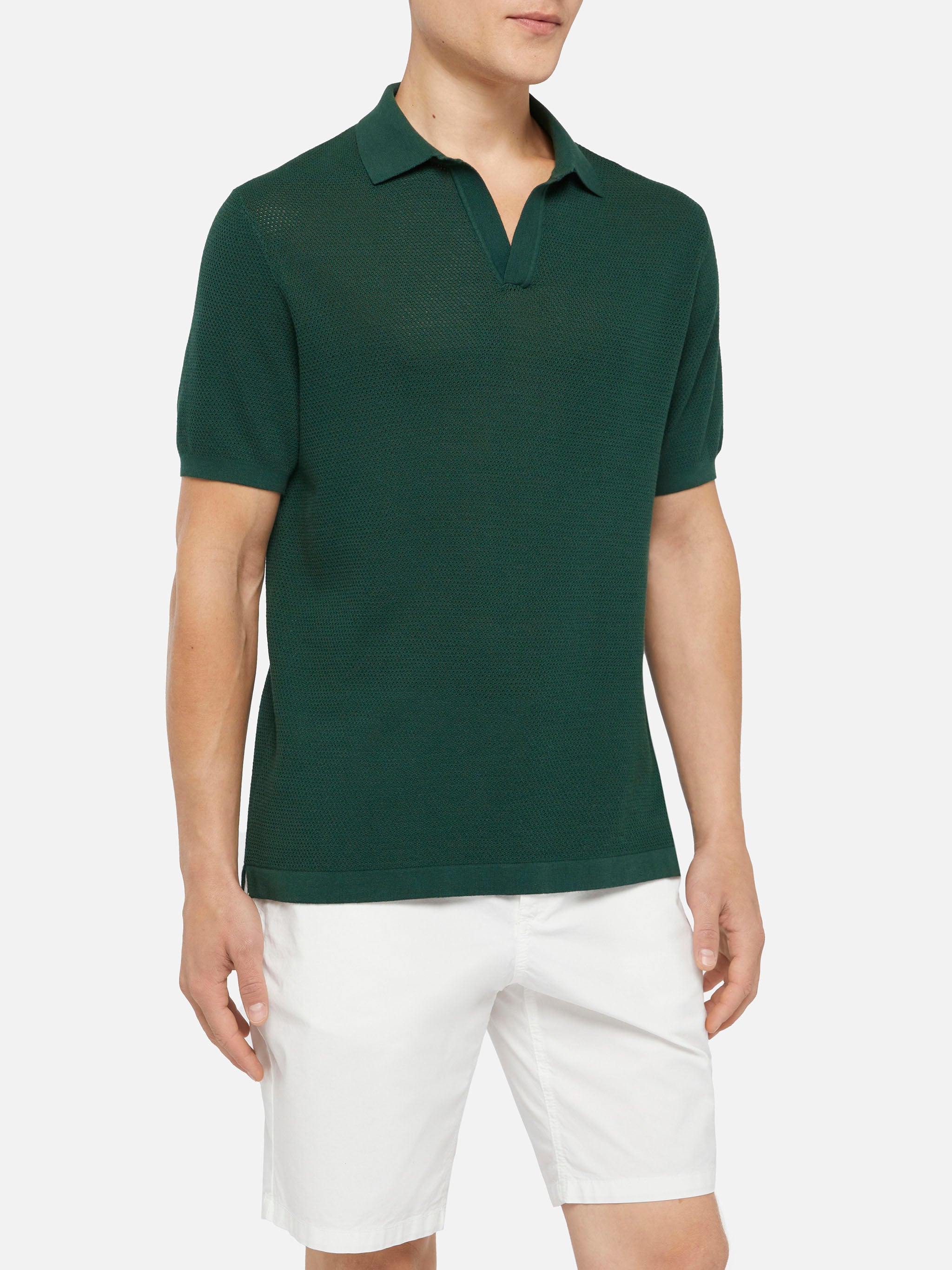 polo-sloan-mc2-saint-barth-senza-bottoni-in-maglia-a-rete-verde image 1
