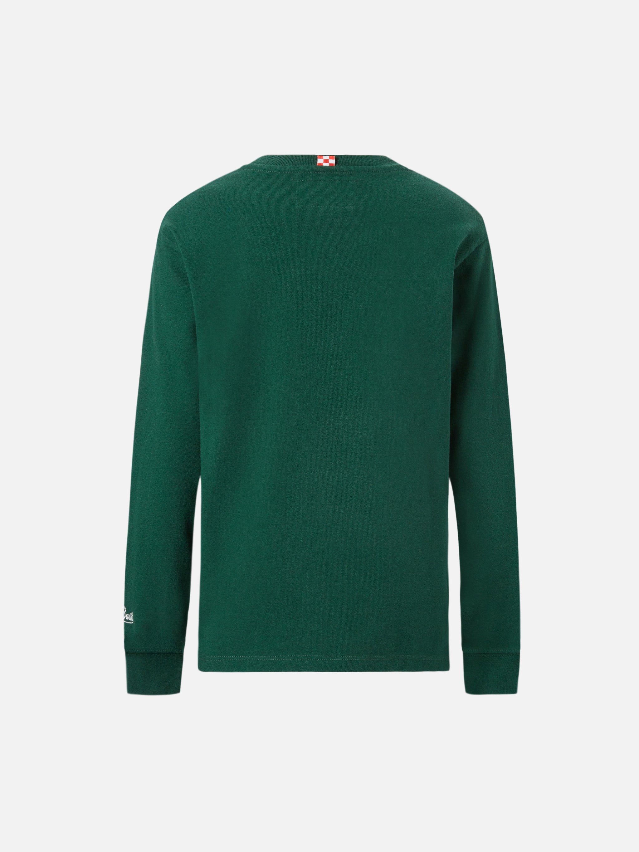 mc2-saint-barth-luton-jr-t-shirt-maniche-lunghe-da-bambino-in-cotone-verde-con-r image 3