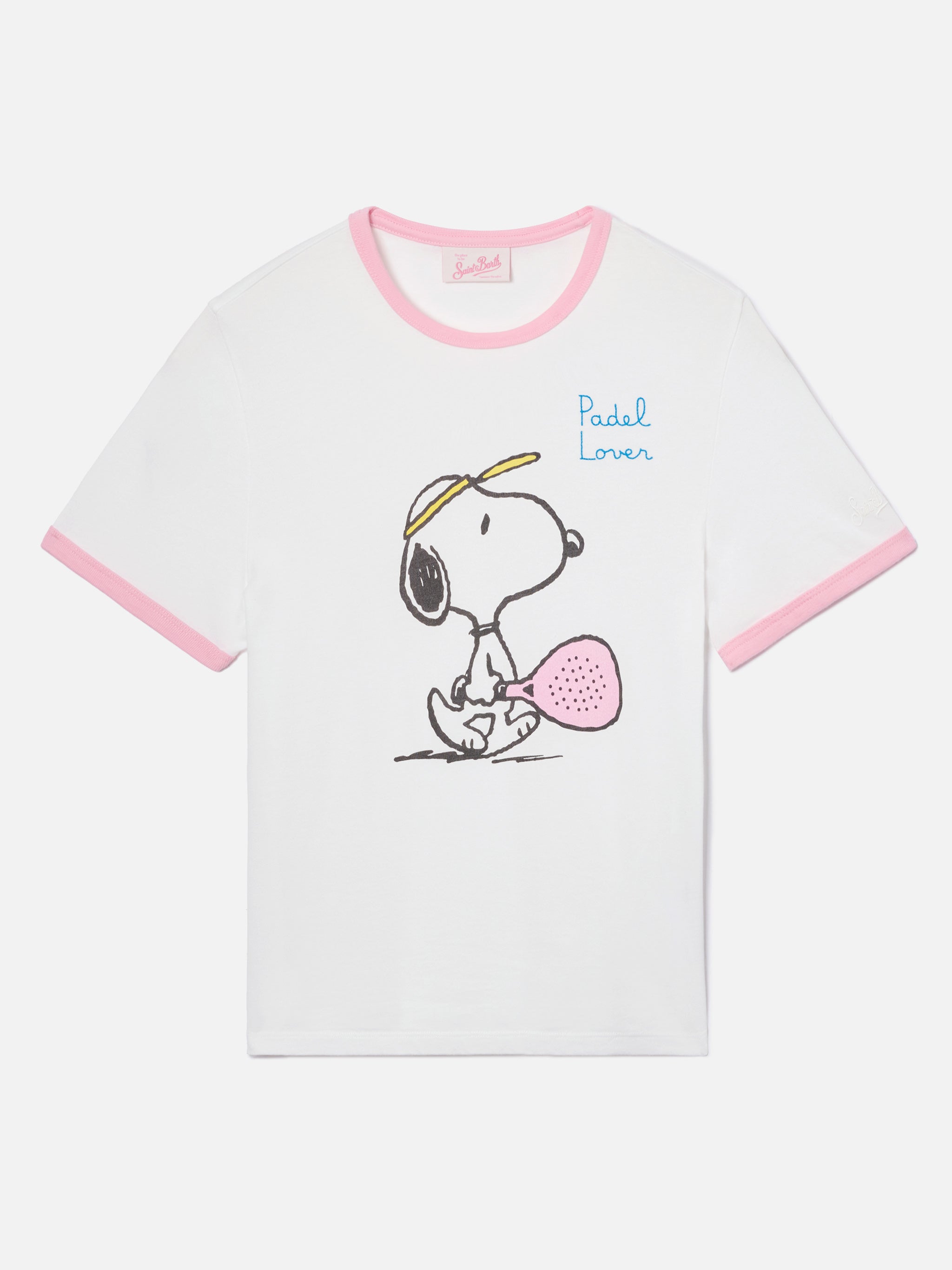 mc2-saint-barth-t-shirt-emilie-string-bianca-snoopy-padel-lover-special-edition image 1
