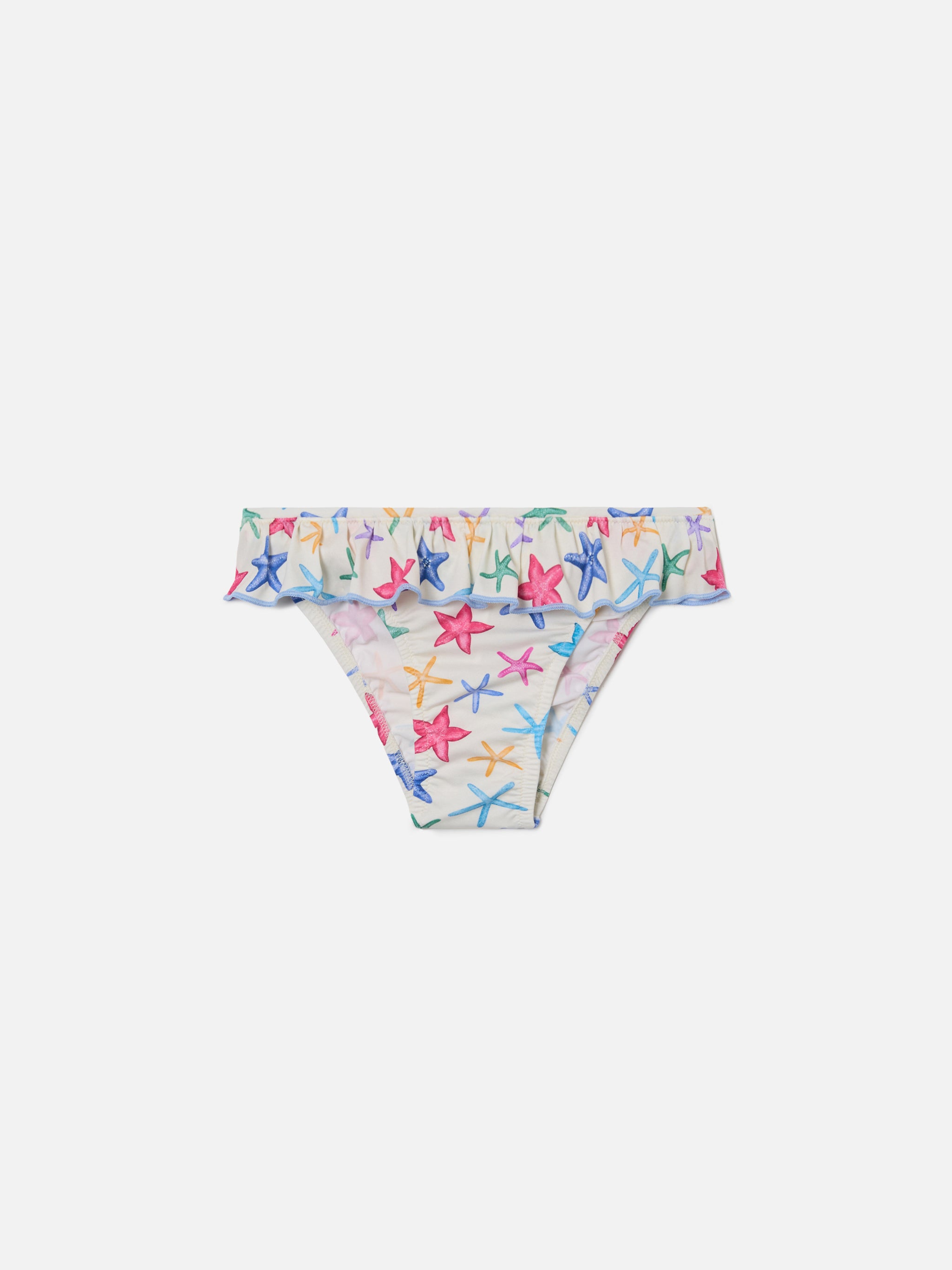 mc2-saint-barth-melly-slip-mare-bambina-panna-con-stampa-stelle-marine-e-volant image 1