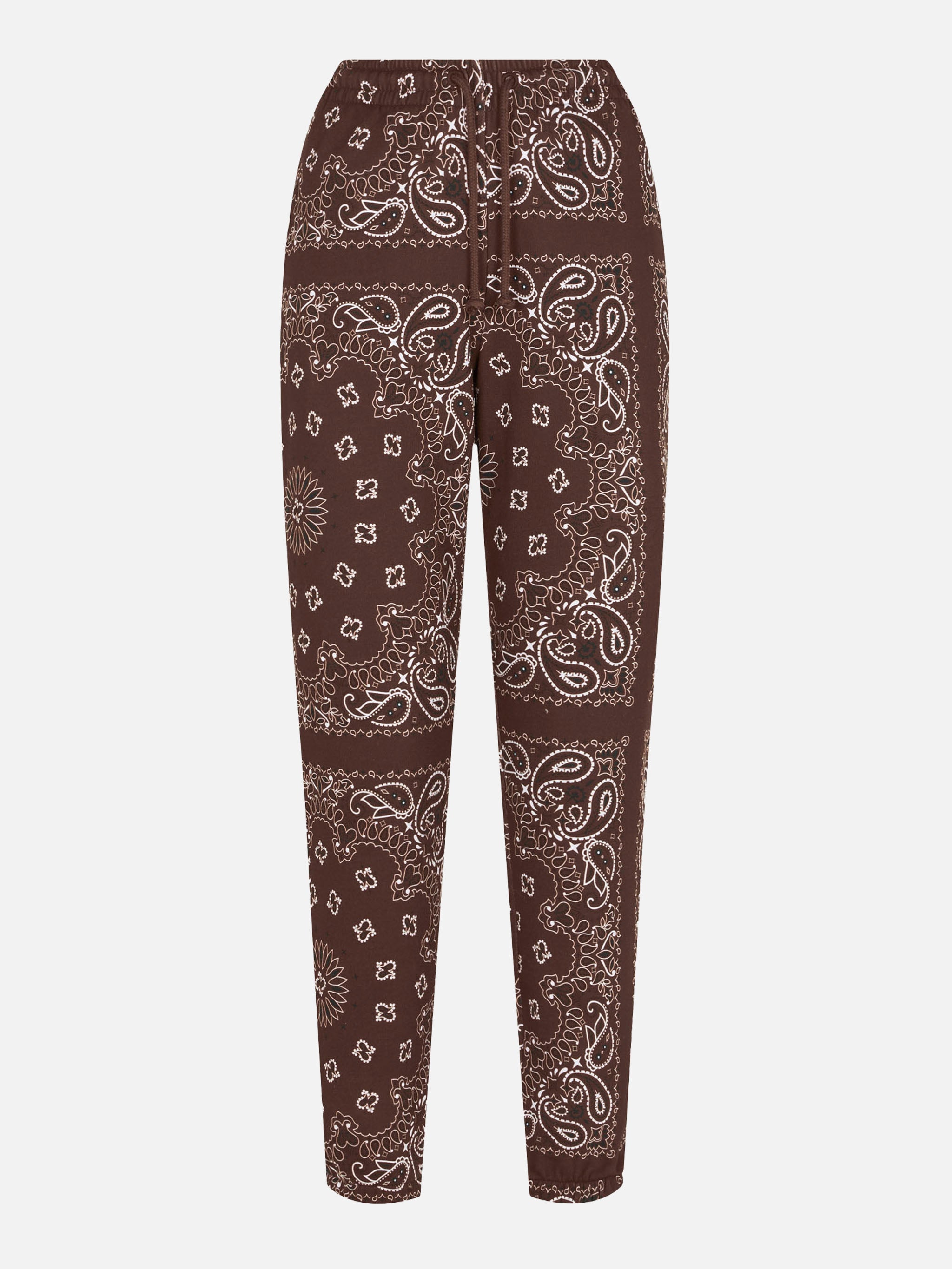 mc2-saint-barth-pantalone-donna-in-felpa-con-stampa-bandana-marrone-100-caldo-pi image 1