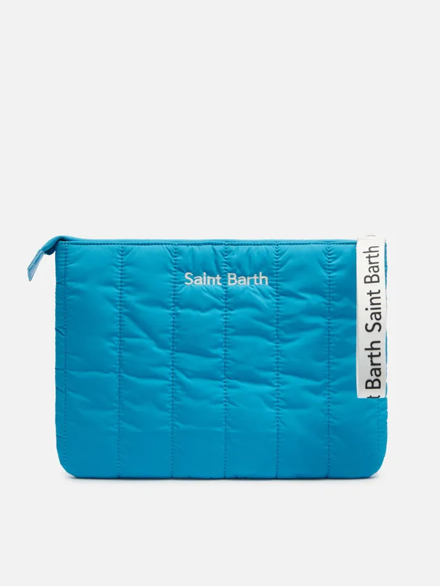 mc2-saint-barth-puf0003-pochette-puffer-trapuntata-turchese-24x30-cm image 1