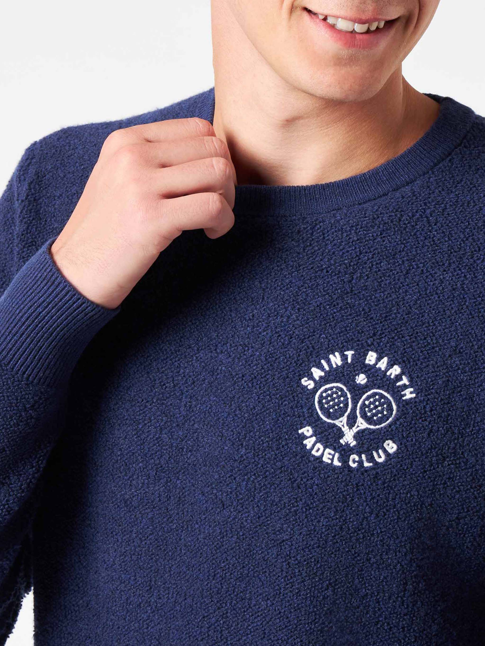 maglione-girocollo-mc2-saint-barth-heron-in-bluette-boucl-con-ricamo-saint-barth image 1