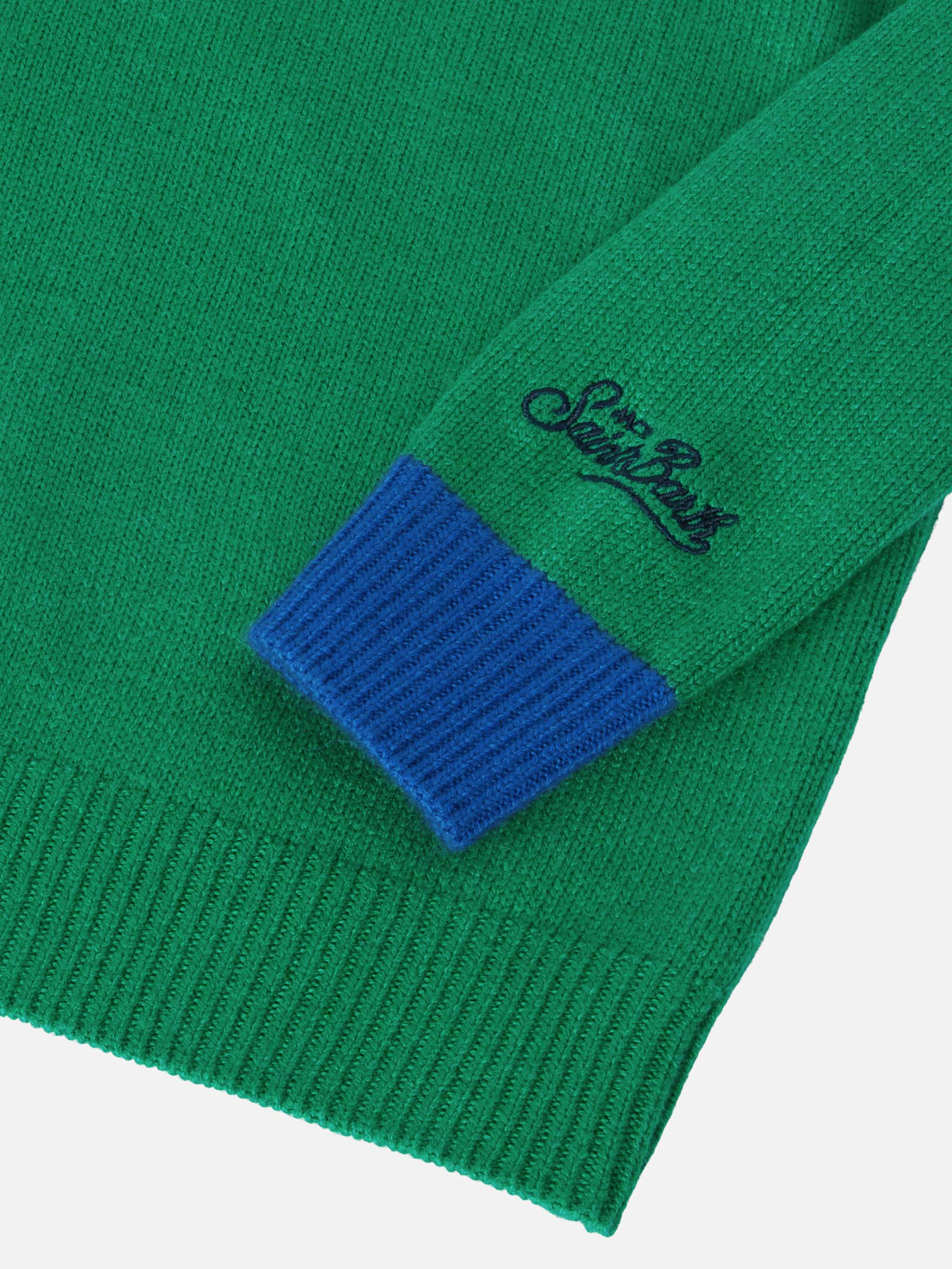 mc2-saint-barth-maglione-girocollo-douglas-boy-verde-ricamo-out-of-school image 3