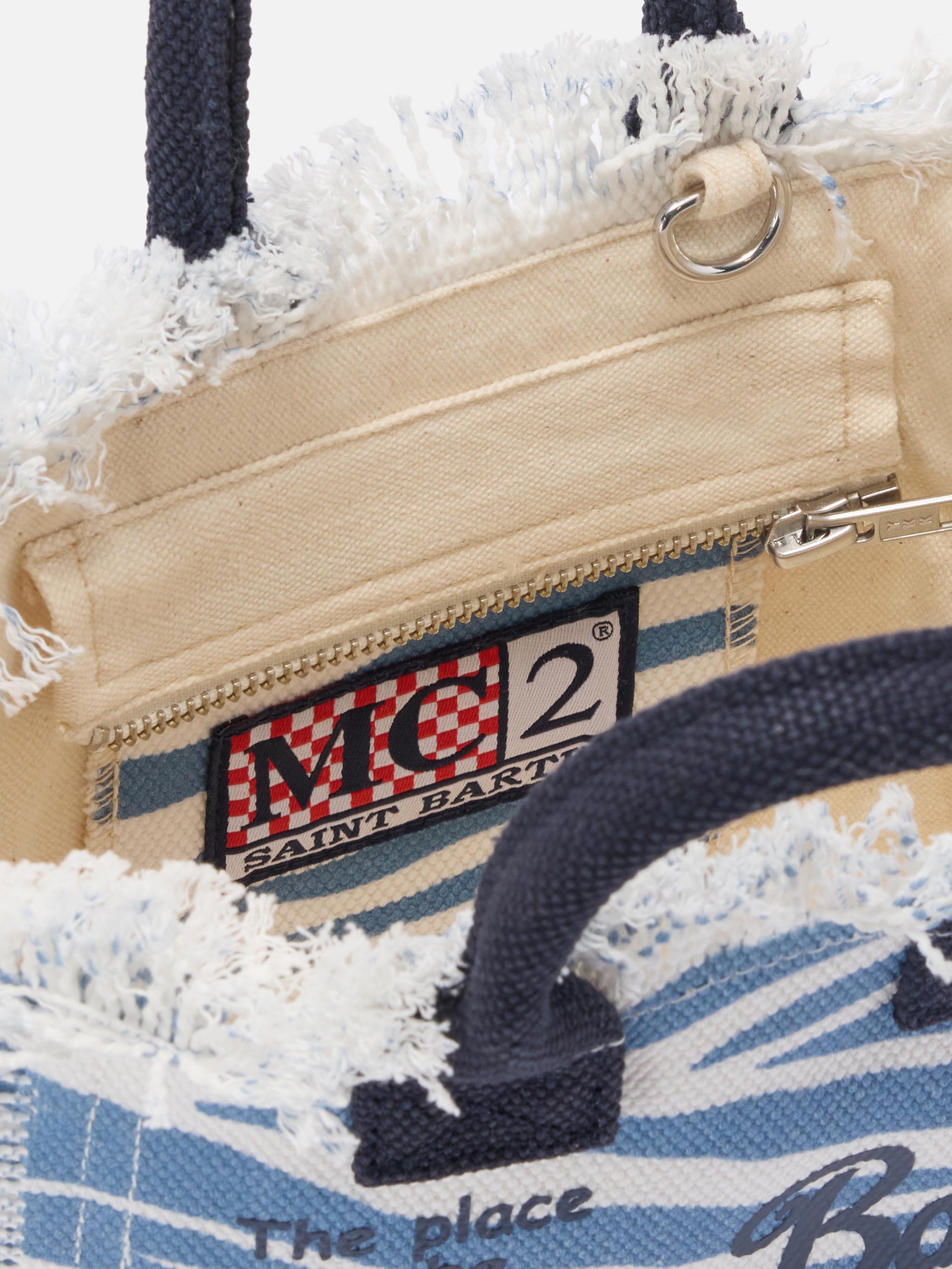 mc2-saint-barth-vanity-mini-borsa-canvas-blu-stampa-zebrata-con-frange image 4