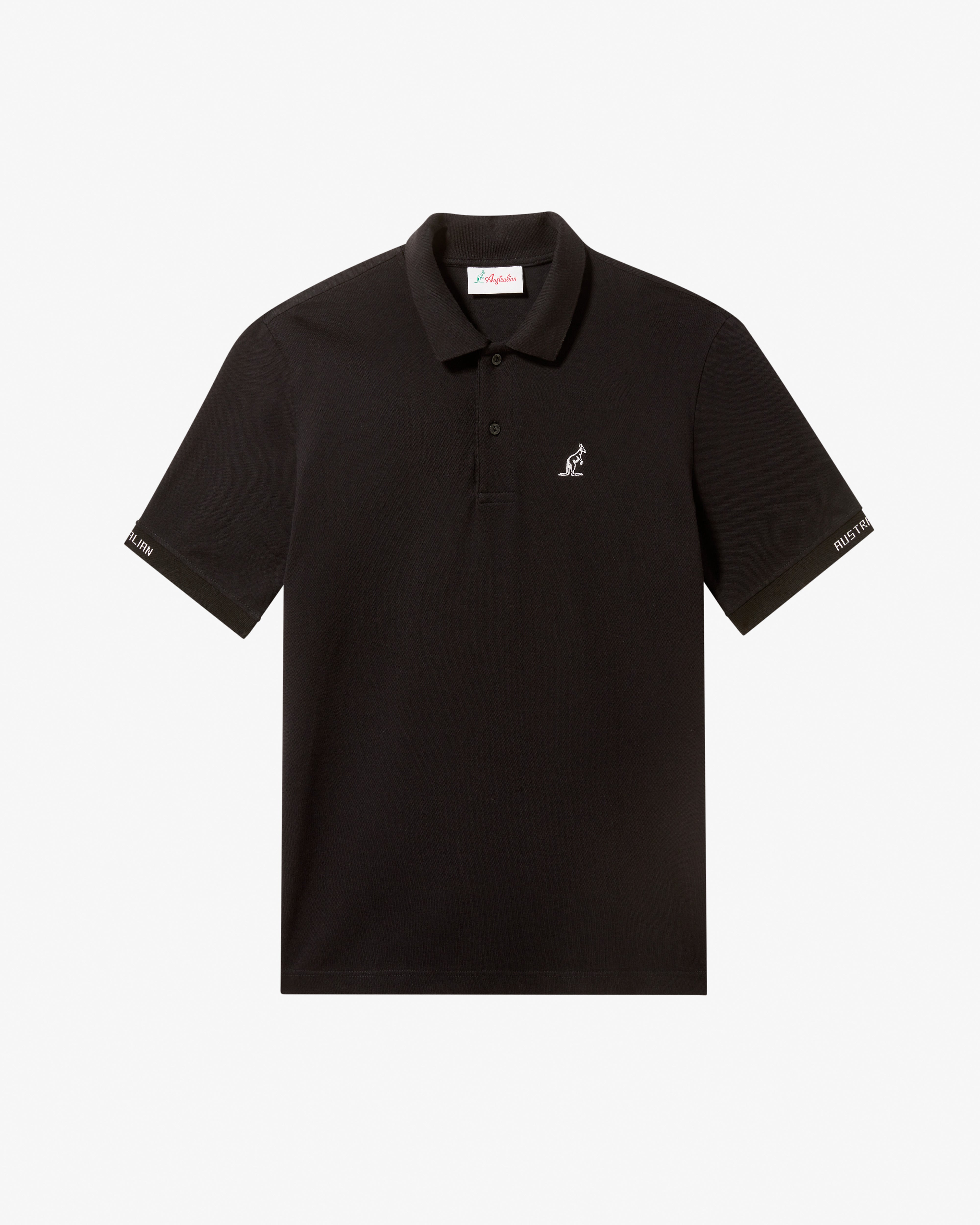 australian-collage-polo-piquet-nera-regular-fit image 5