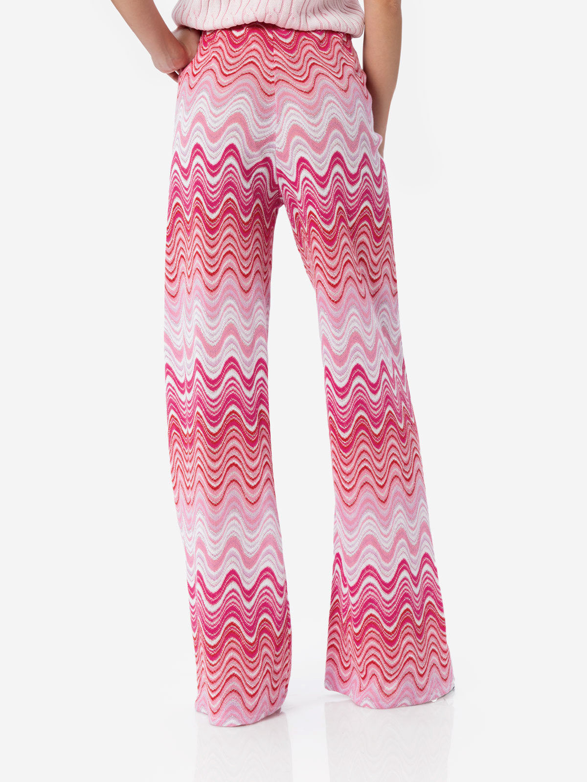 mc2-saint-barth-amalia-pantalone-donna-rosa-a-gamba-larga-in-maglia-raschel image 4