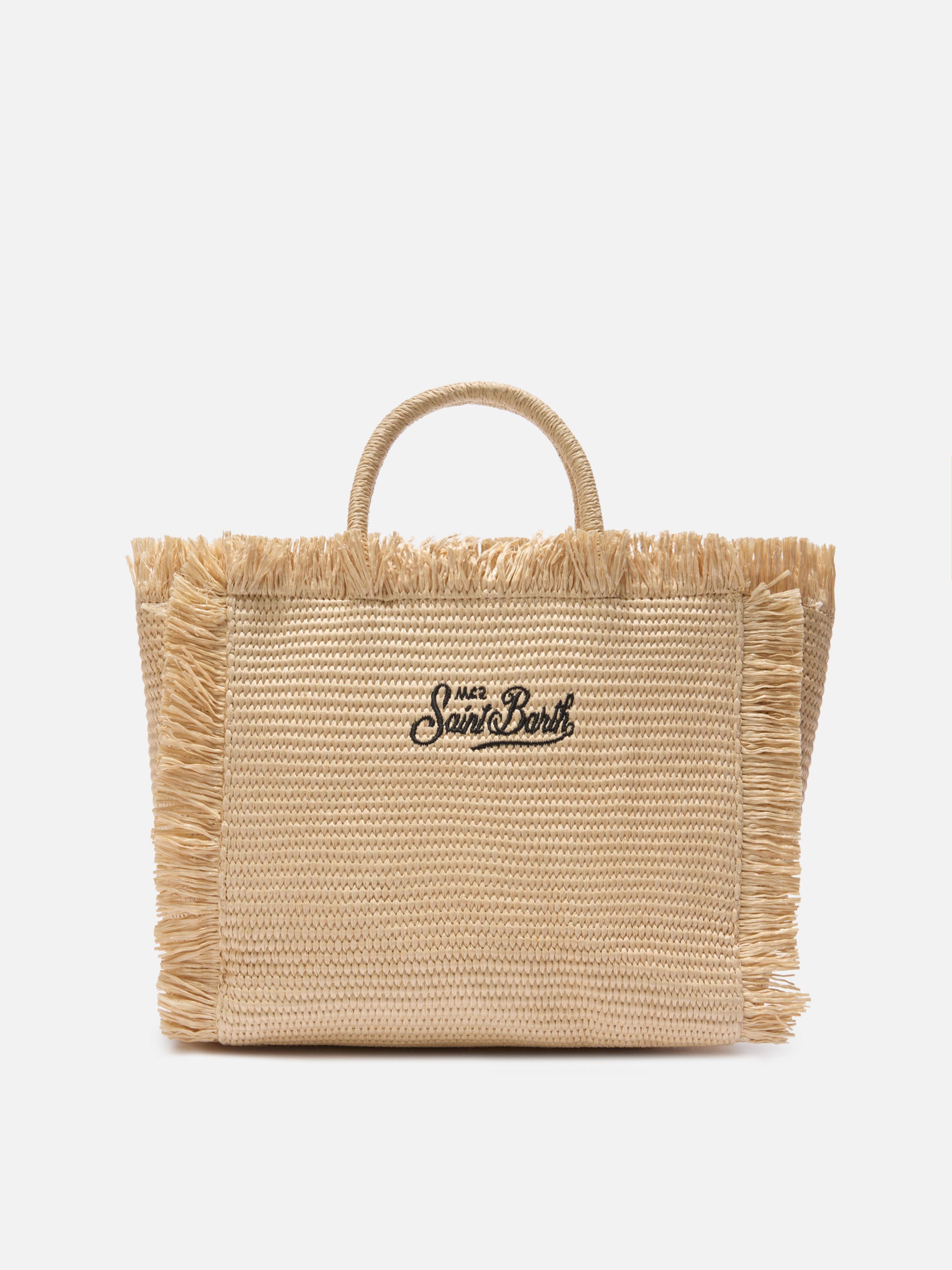mc2-saint-barth-borsa-colette-effetto-paglia-con-logo-ricamato-nero image 4