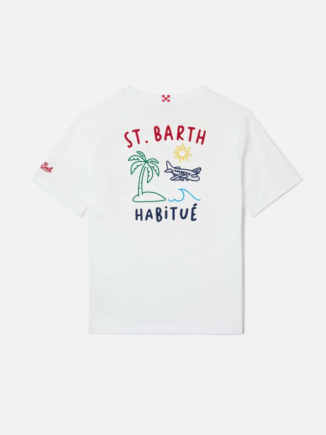 t-shirt-mc2-saint-barth-portland-jr-bambino-in-cotone-bianco-con-ricami-habitu-e image 1
