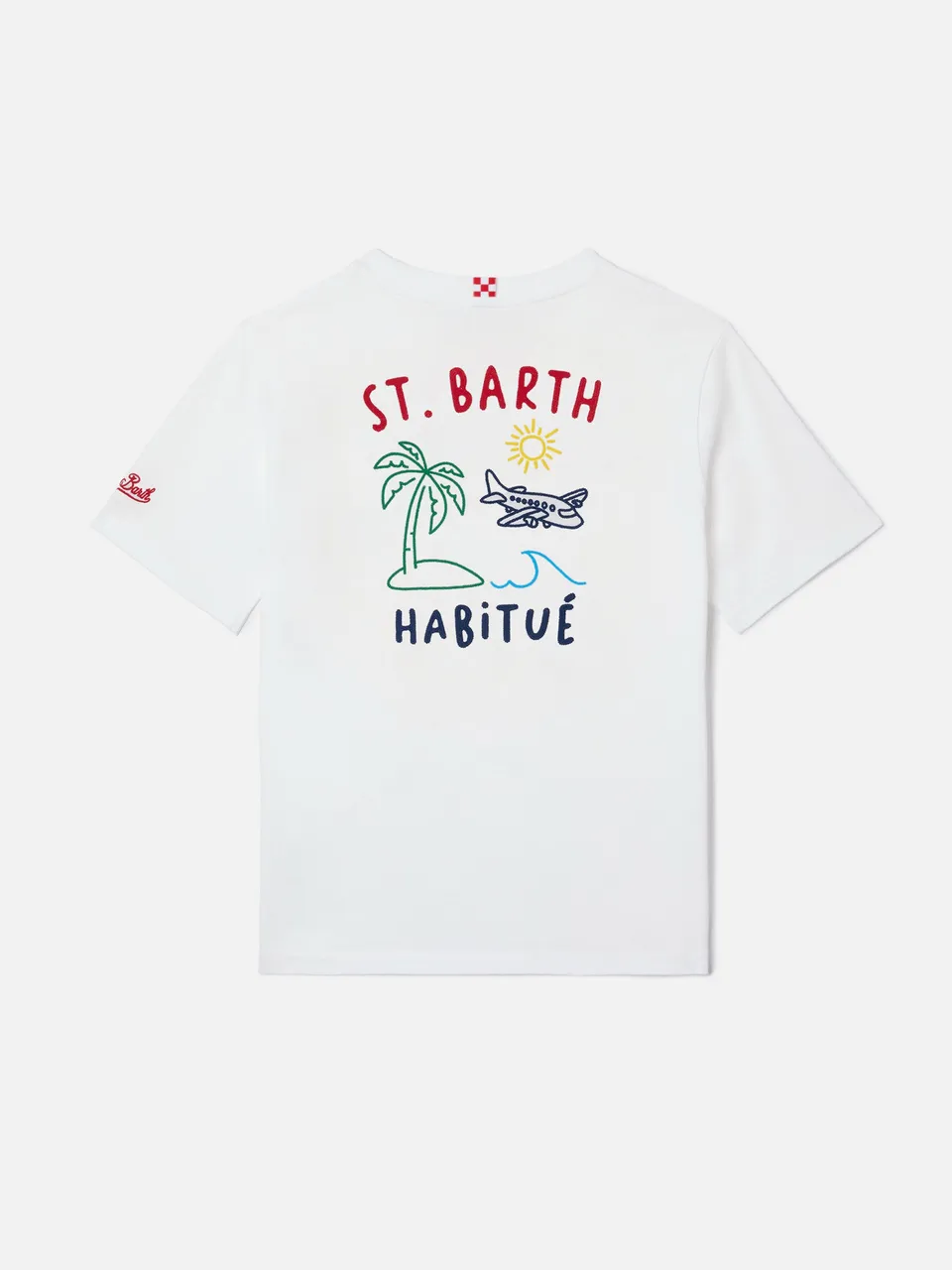 t-shirt-mc2-saint-barth-portland-jr-bambino-in-cotone-bianco-con-ricami-habitu-e image 1