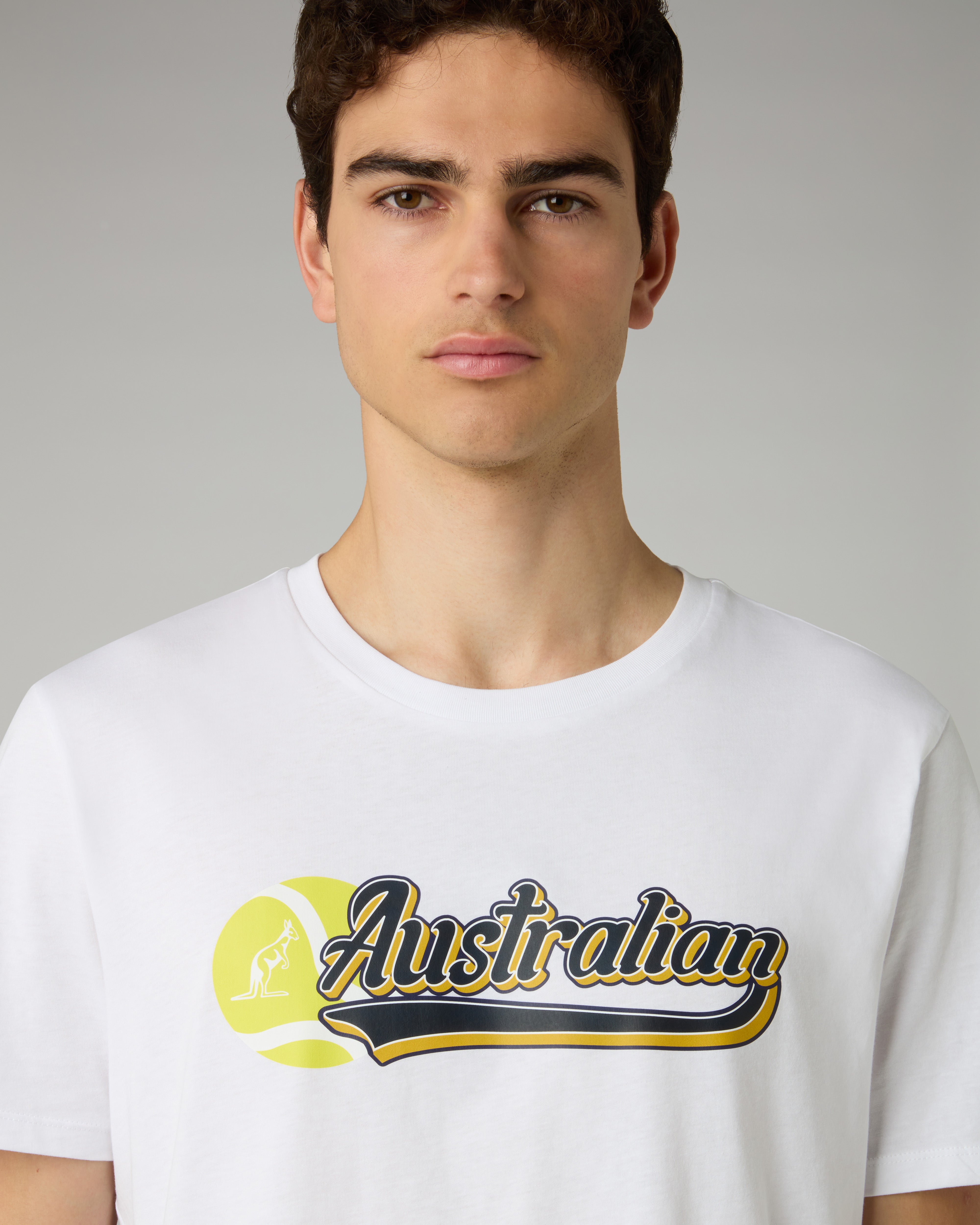 australian-t-shirt-tennis-maglietta-cotone-bianco-stampa-petto image 4